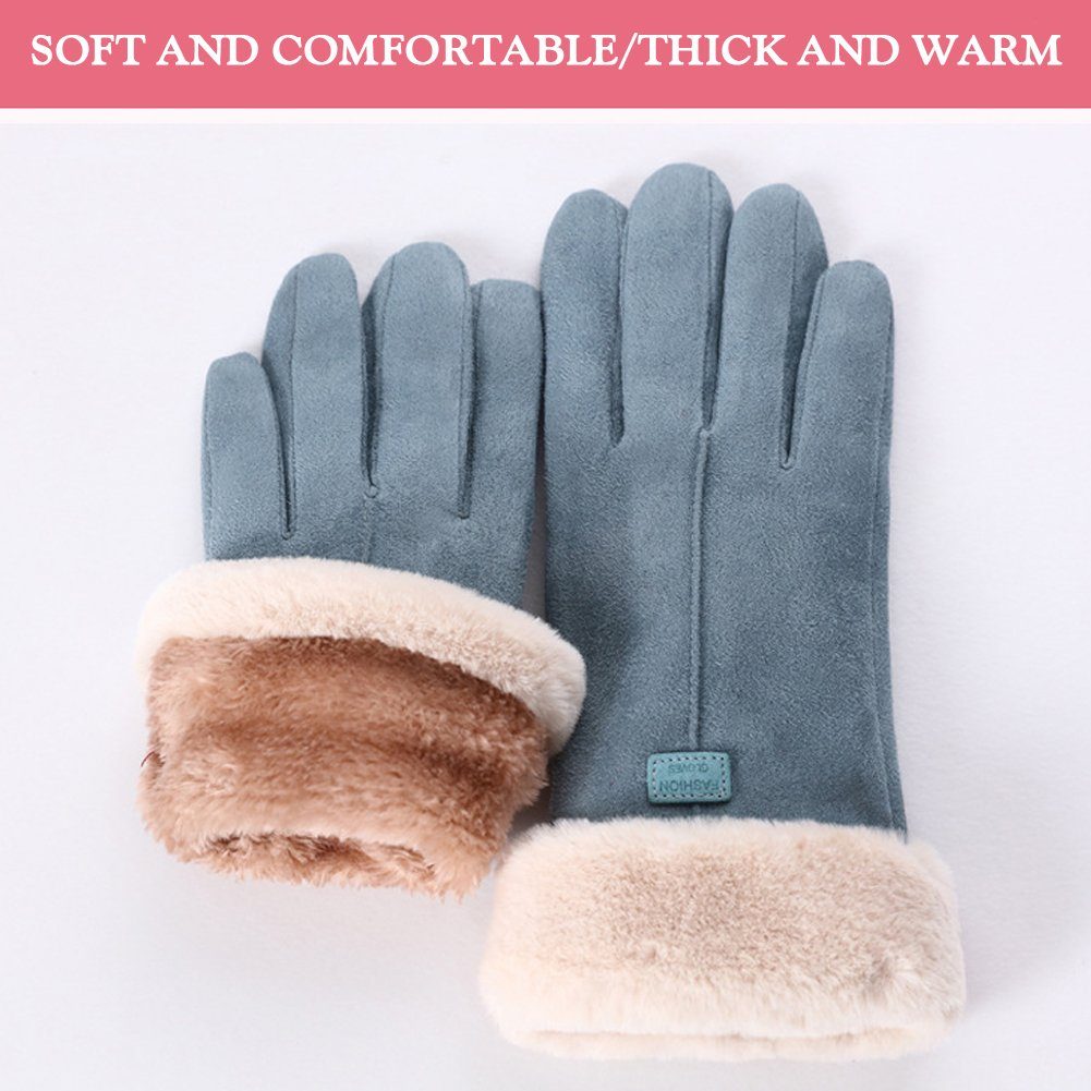 Blusmart Fleecehandschuhe Handschuhe Damen Winter camel Reiten Verdickung Handschuhe Touchscreen Warm