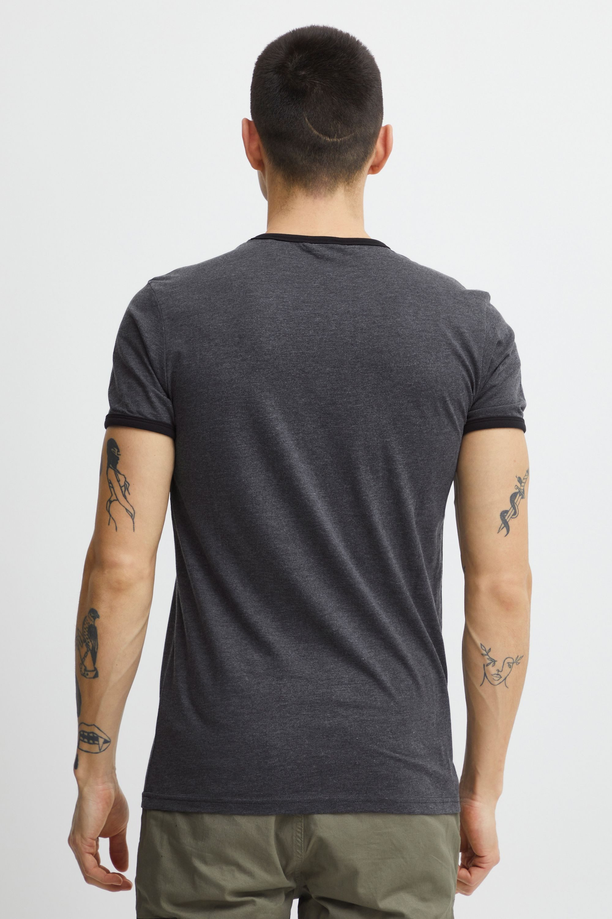 !Solid Rundhalsshirt SDManoldo T-Shirt mit farblich abgesetztem Kragen und Ärmelsaum