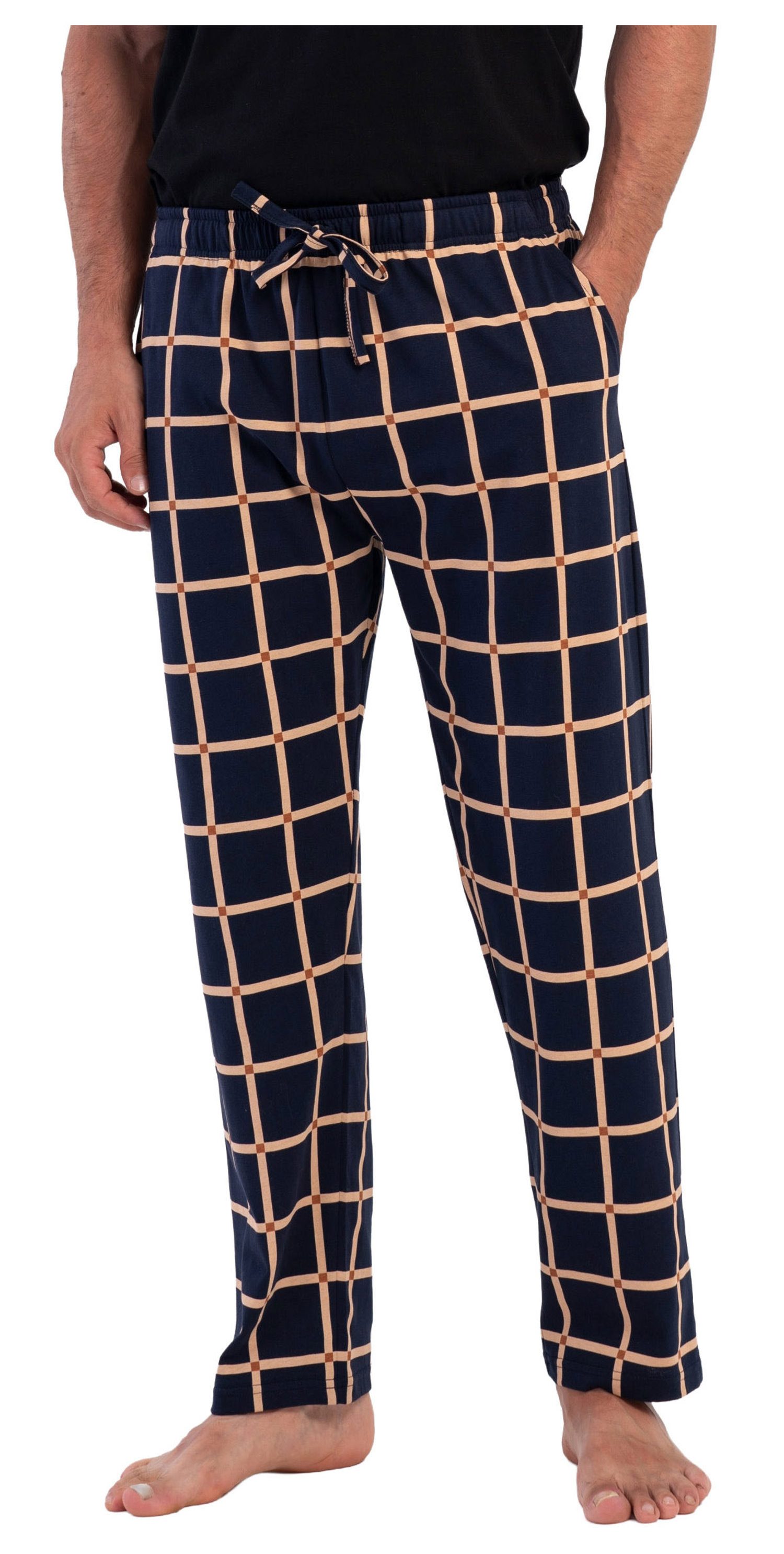Vienetta Pyjamahose Herren Schlafanzughose (1-tlg) Baumwolle