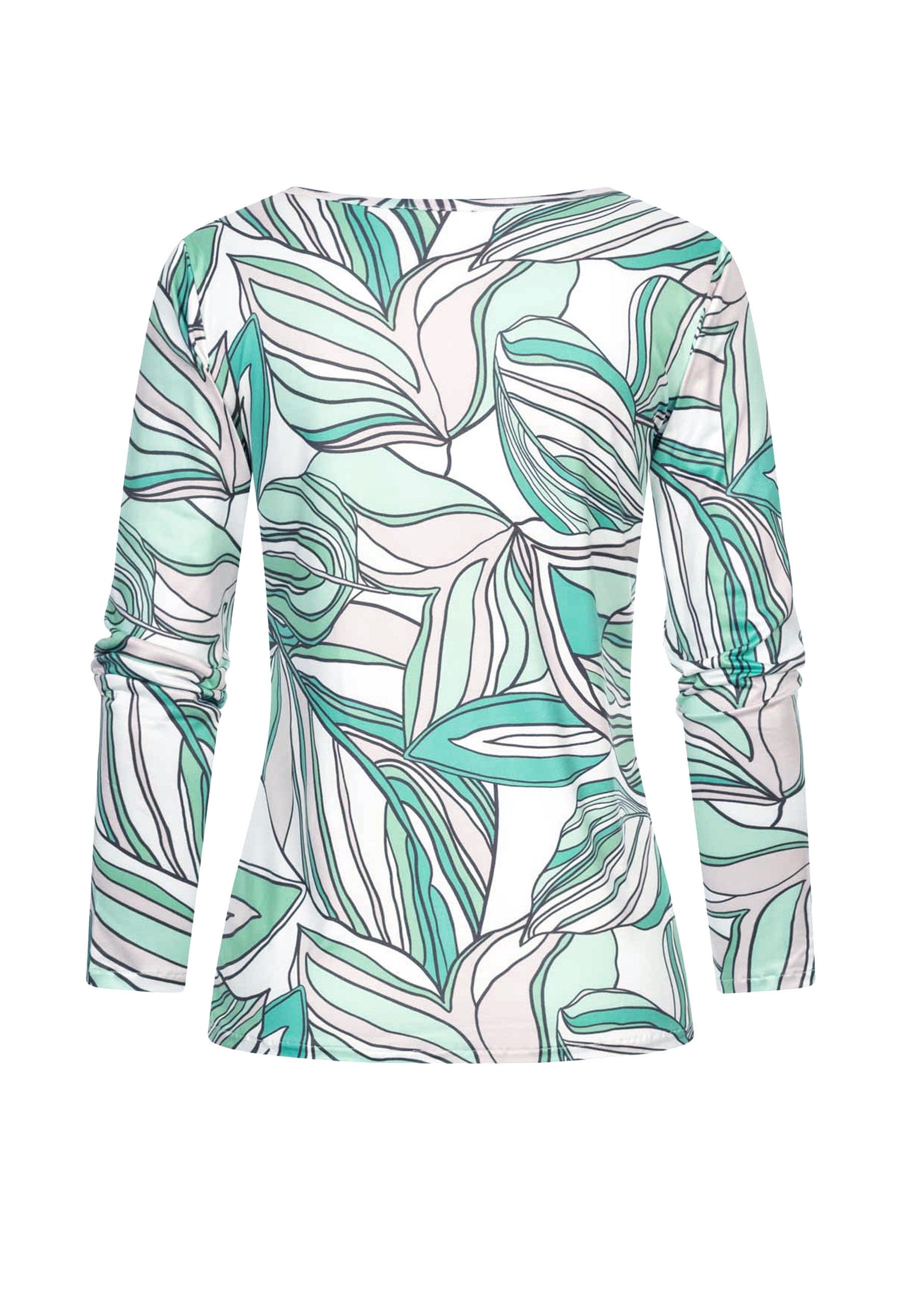CLOUD 5IVE Longsleeve CLOUD 5IVE Langarm Top mit Blätter Print (1-tlg) günstig online kaufen