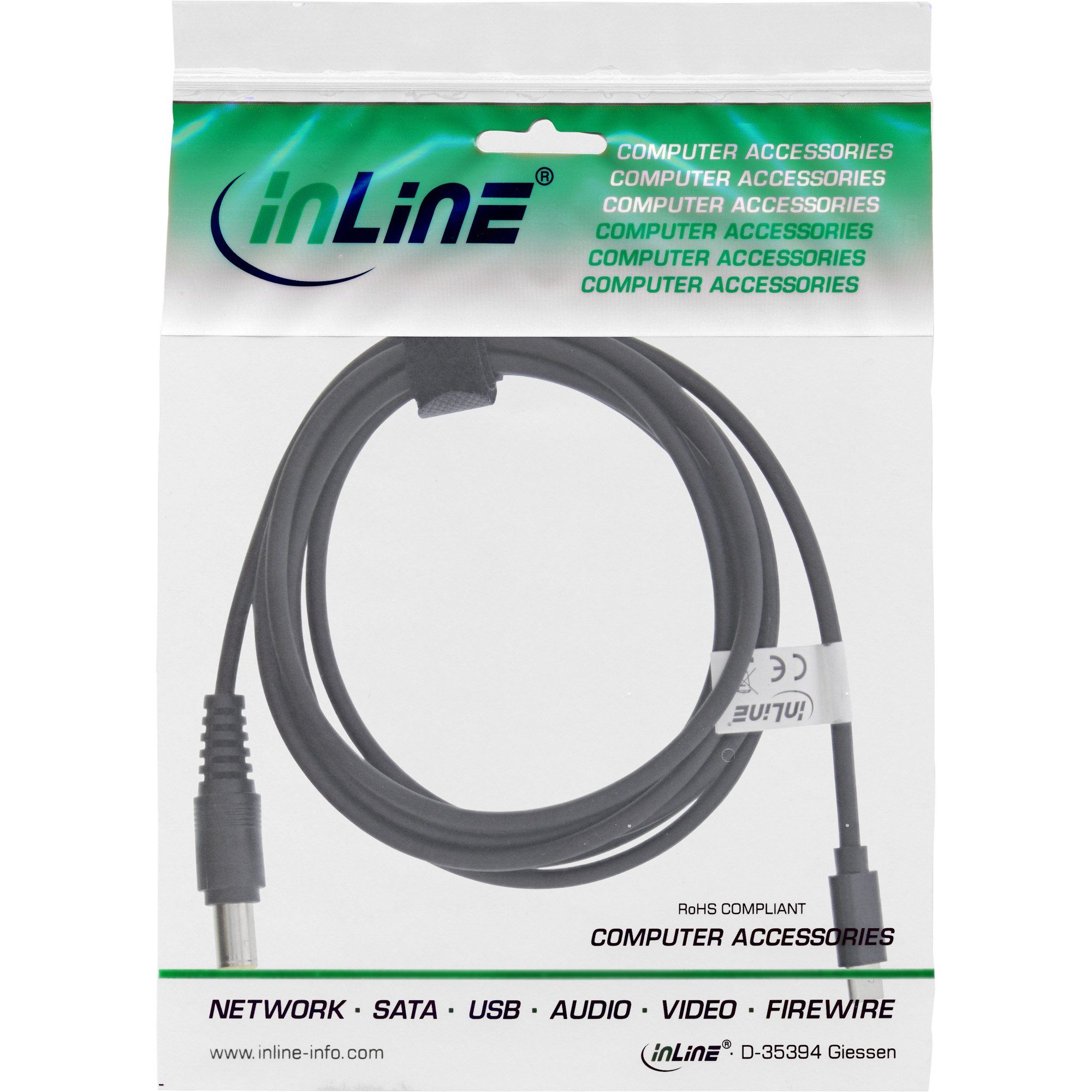 Inline InLine® USB-C zu Lenovo Notebook (rund) Ladekabel, 2m Stromkabel