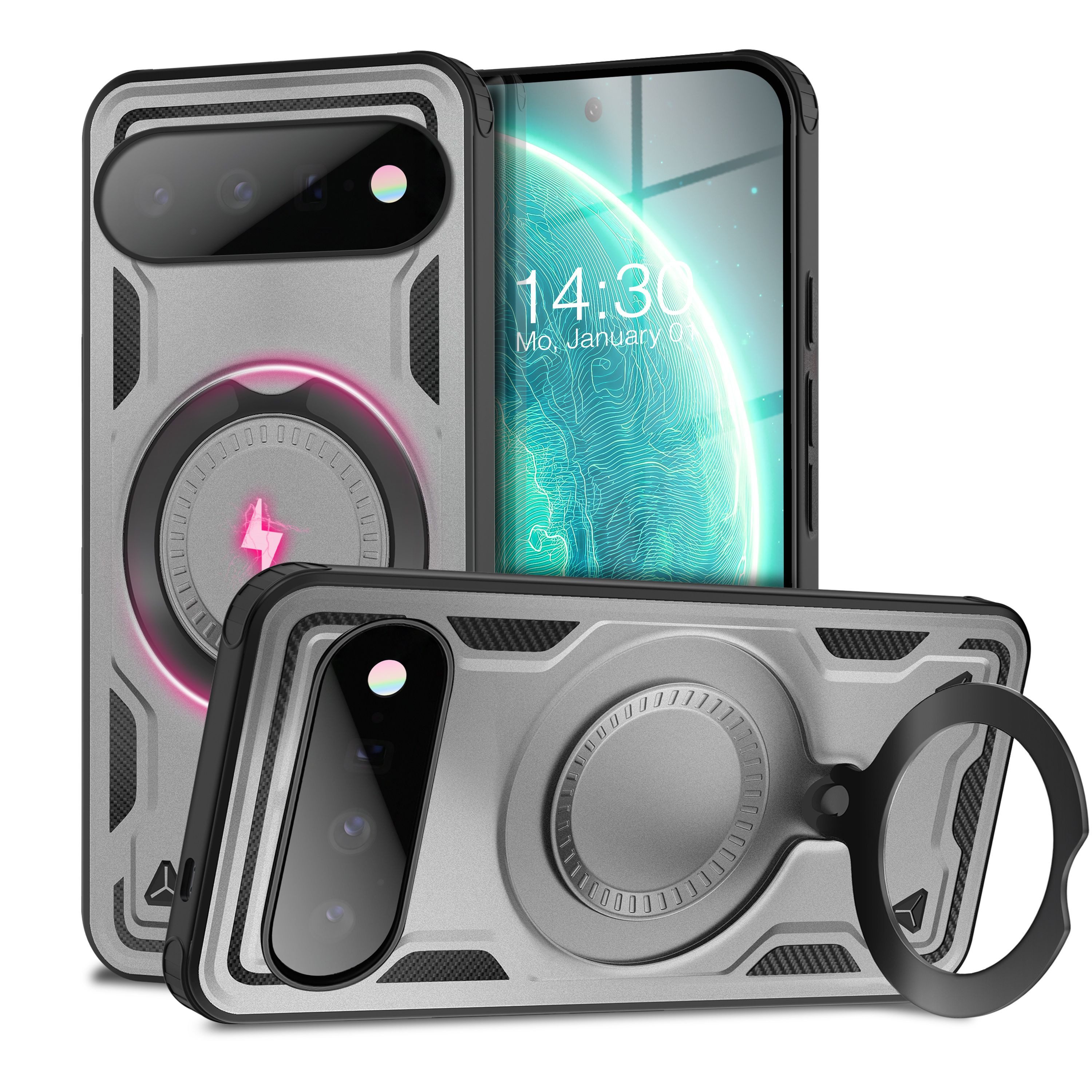 Nalia Smartphone-Hülle Google Pixel 11 Google Pixel 11 Pro 16 cm (6,3 Zoll), Military Armor Case / MagSafe / Extrem Schutz / 360° Ring / Outdoor