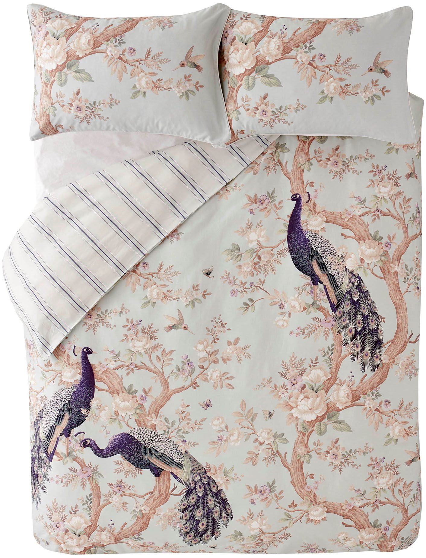 LAURA ASHLEY Wendebettwäsche Belvedere, Satin, 3 teilig, mit floralem Munter, inkl.2 Kissenbezüge