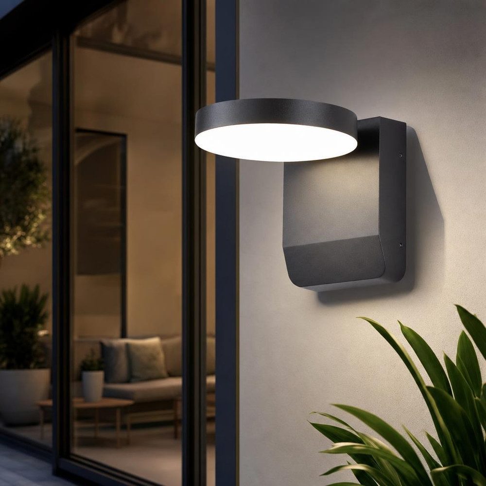 V-TAC LED Wandstrahler, Neutralweiß, Wandleuchte Außenlampe Wandlampe Alu schwarz schwenkbar LED H 20,6 cm