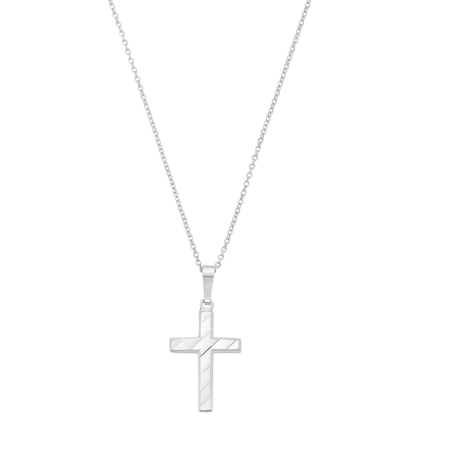 Amor Silberkette für Damen, 925 Sterling Silber, Kreuz (2-tlg., Kette mit Anhänger)
