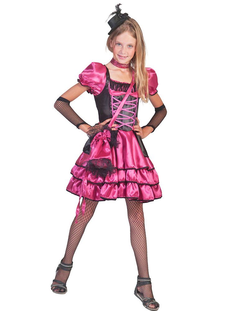 Funny Fashion Kostüm »Can Can Girl Kostüm "Stella" für Mädchen - Pink  Schwarz, Western Cowboy Kinderkostüm«