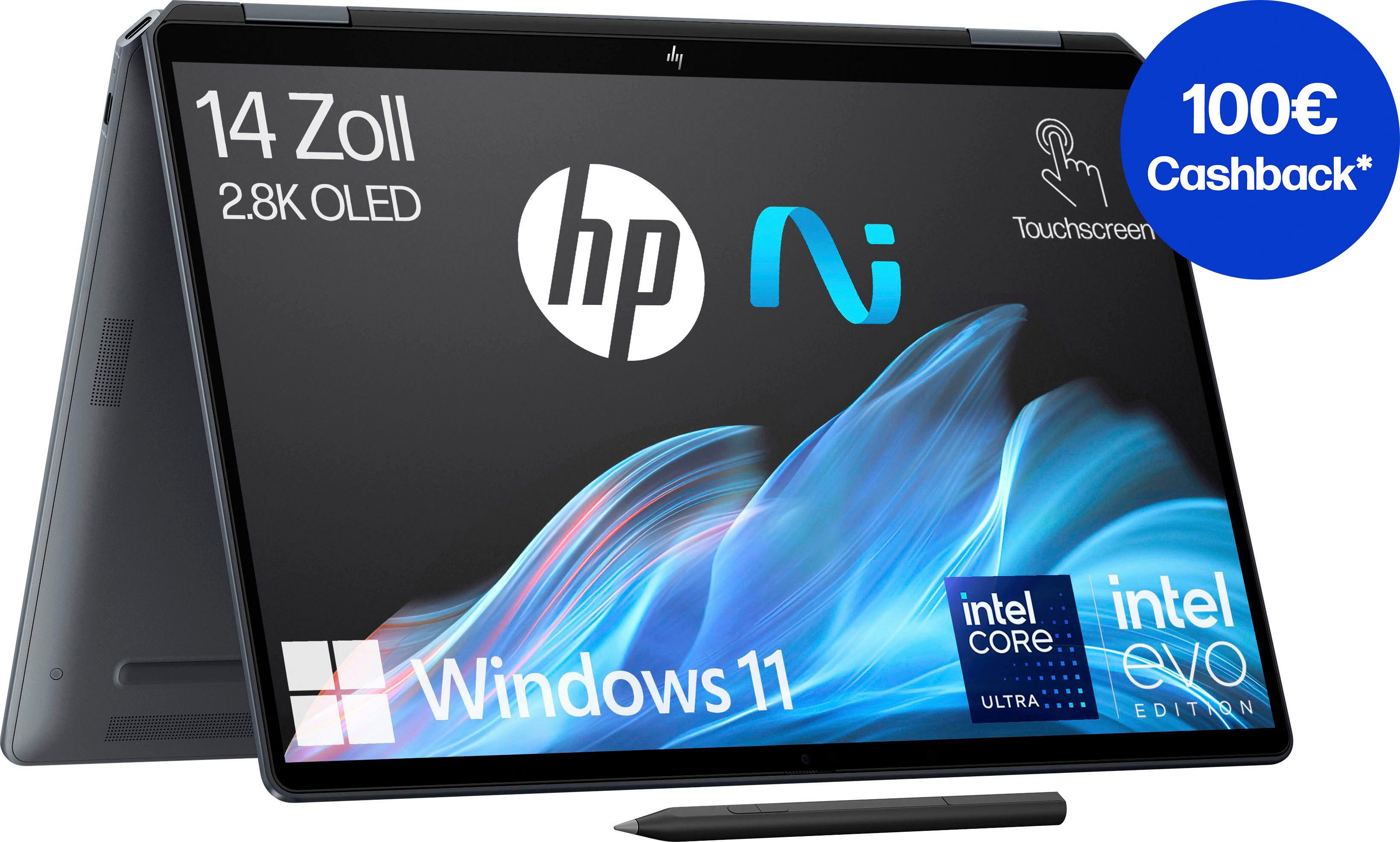 HP OmniBook Ultra Flip 14-fh0091ng Convertible Notebook (35,6 cm/14 Zoll, Intel Core Ultra 9 288V, ARC, 1000 GB SSD)