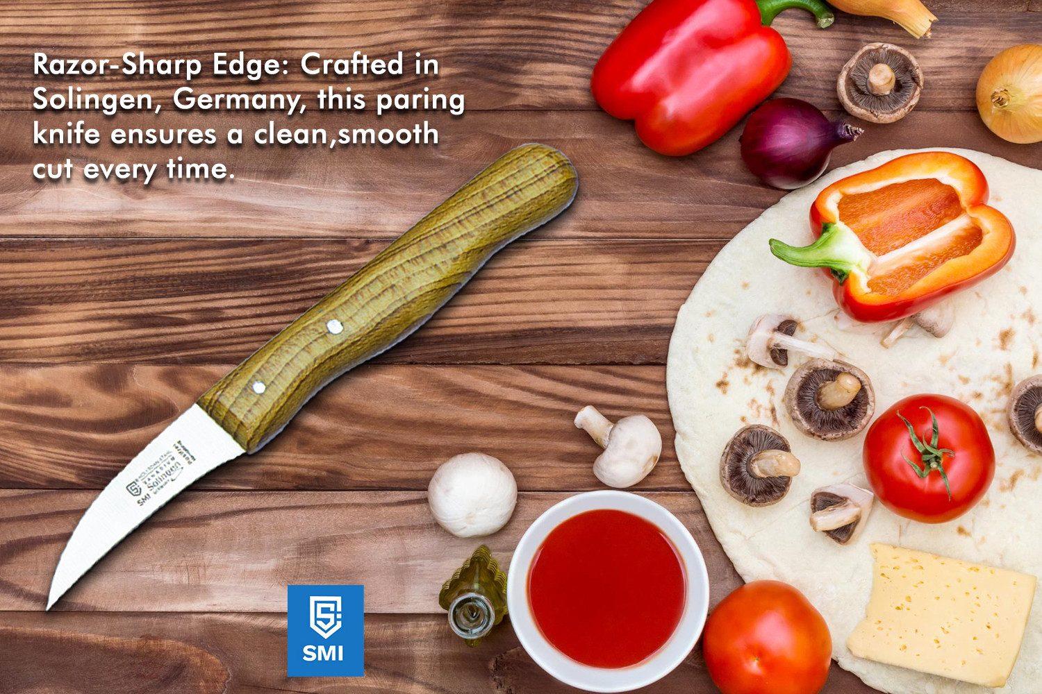 SMI Schälmesser Obstmesser gebogen Solingen Schälmesser rostfrei Gemüsemesser