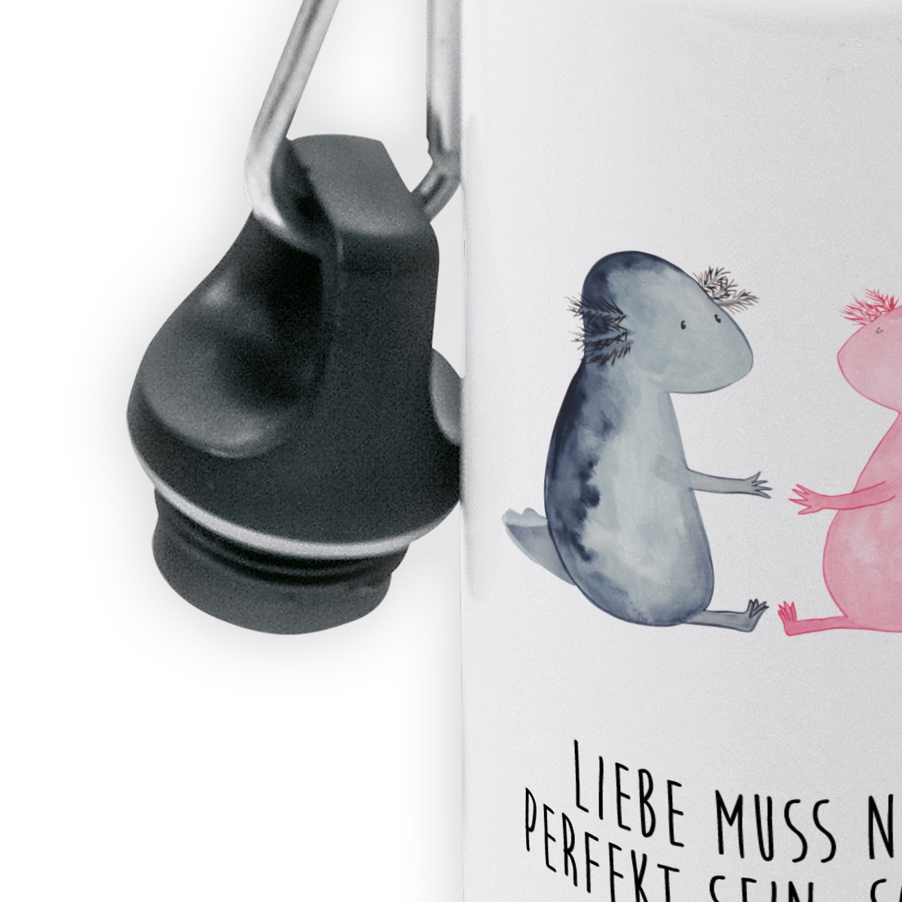 Kindergarten Weiß - Fla & Mrs. Trinkflasche Axolotl - Geschenk, Panda Mr. Liebe Kindertrinkflasche,