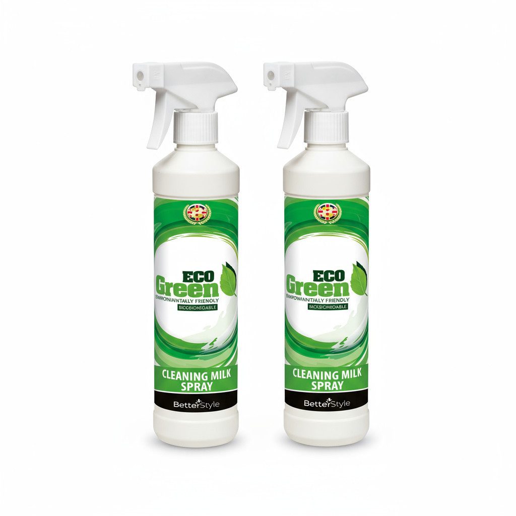 BetterStyle Cleaning Milk Spray 500ml Reinigungsmilch Kunststoff Metall Keramik Allzweckreiniger (Universalreiniger Fettlöser Entkalker Küche Bad Auto, [- Einzelflasche 500ml, 2er Set - 2x 500ml, 3er Set - 3x 500ml Biodegradierbar, Streifenfrei, Eco Green Formel)