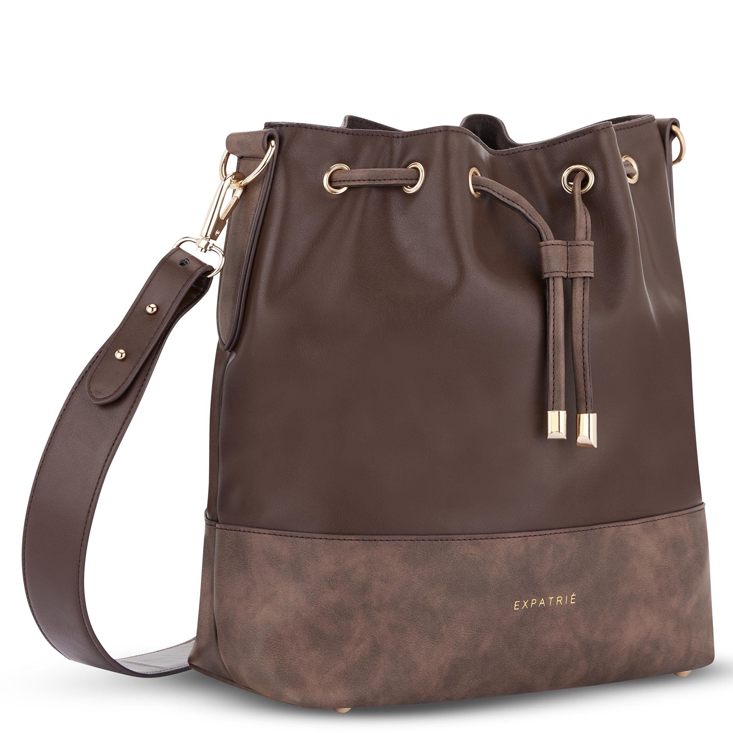 Expatrié Handtasche Sarah Medium Damen Umhängetasche Beuteltasche (3-tlg), Hochwertiges Kunstleder, Wasserabweisend