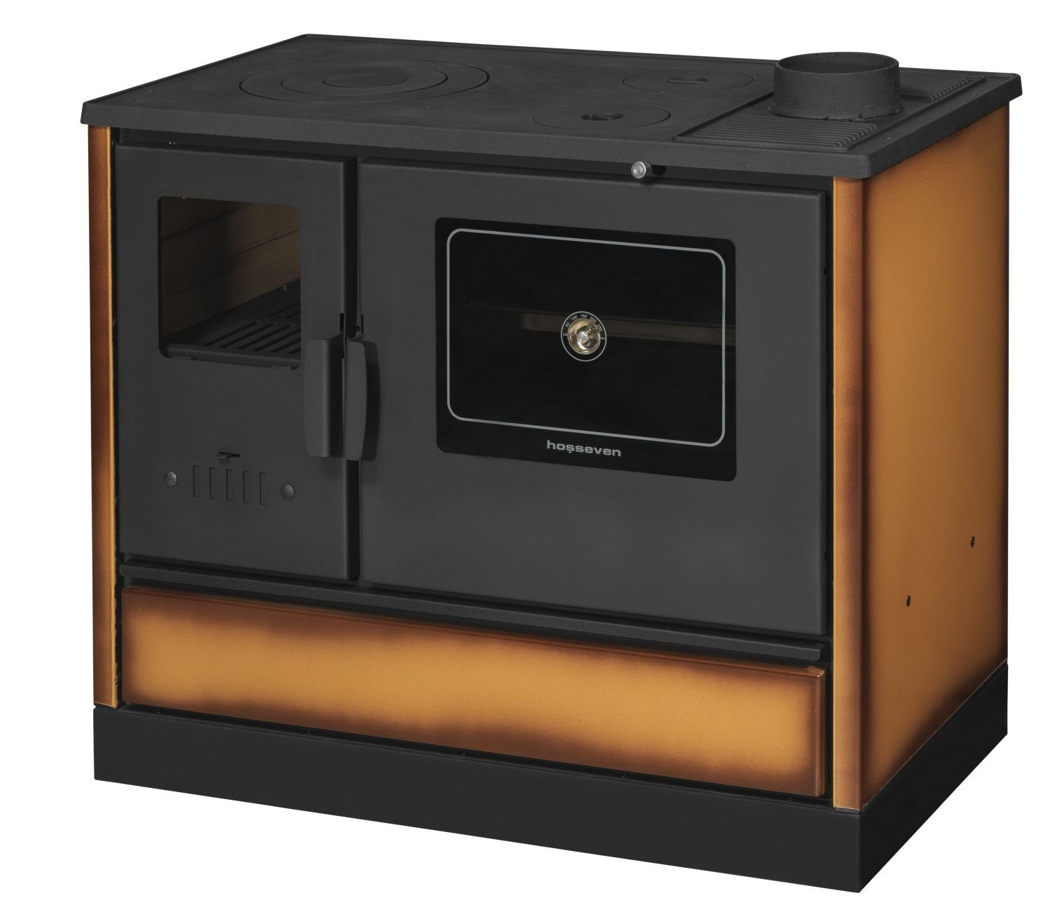 moeby24 Kaminofen Küchenofen Holzherd Kaminofen Herd Gusseisen 7,9KW BimSchV2 EEK A+, 7 kW, Küchenofen, (1-tlg), Backen / Kochen möglich