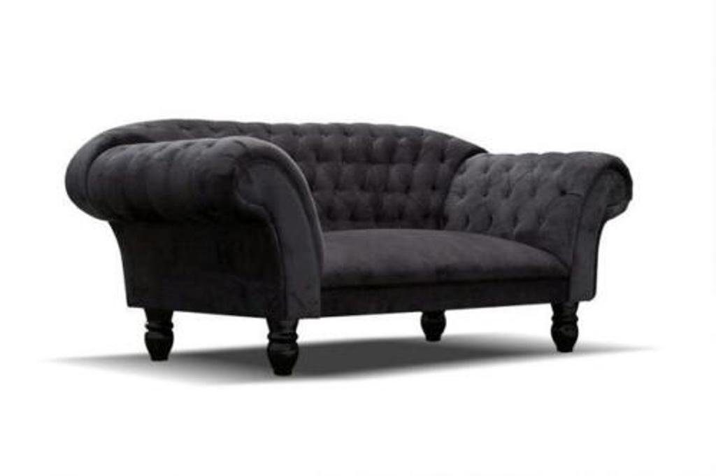 JVmoebel Sofa Blaues Chesterfield Sofa Couch Klassische Made Designer Europe Sofa, Polster Schwarz in