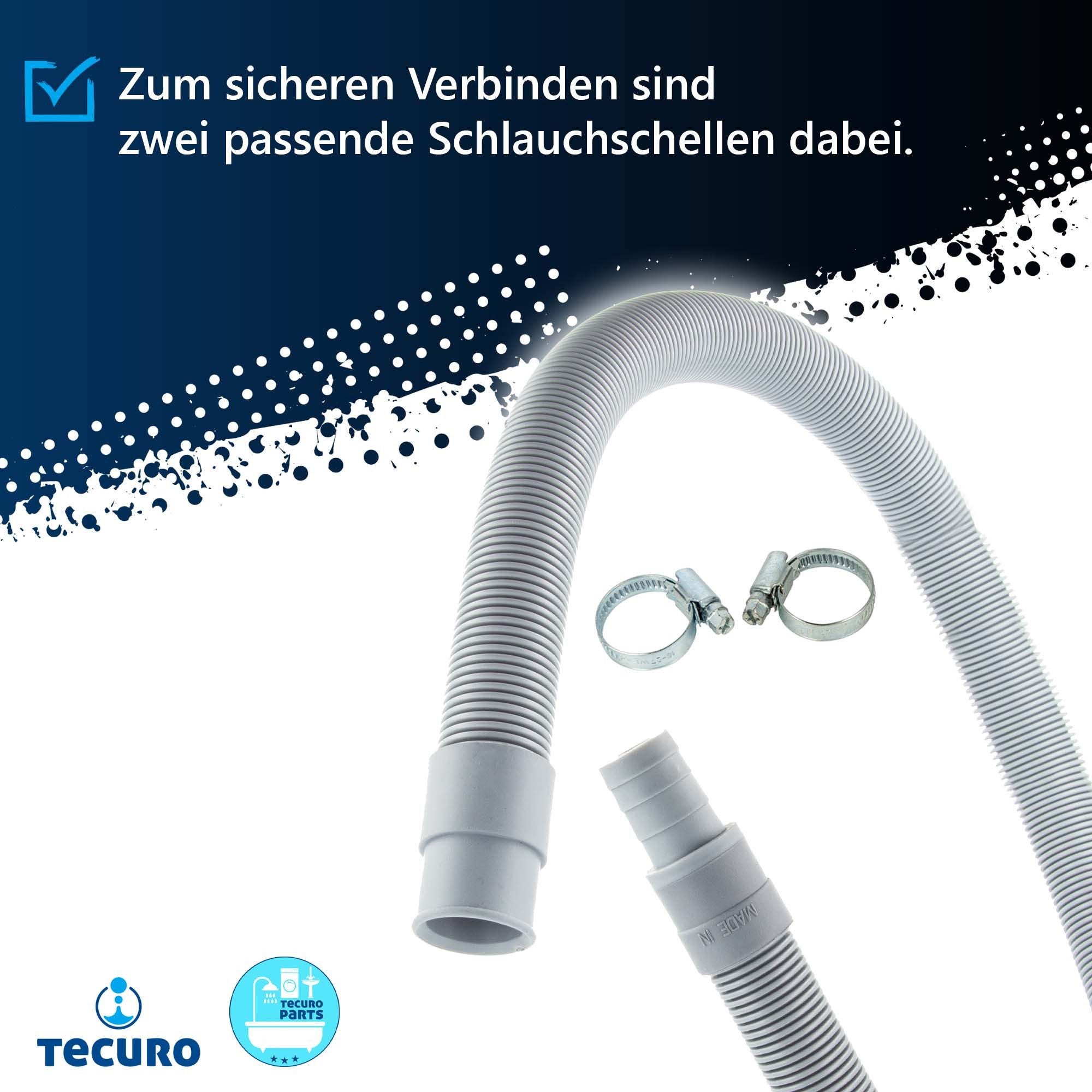 tecuro Schlauch Ablaufschlauch-Verlängerung f. Wasch,-Spülmaschinenschlauch