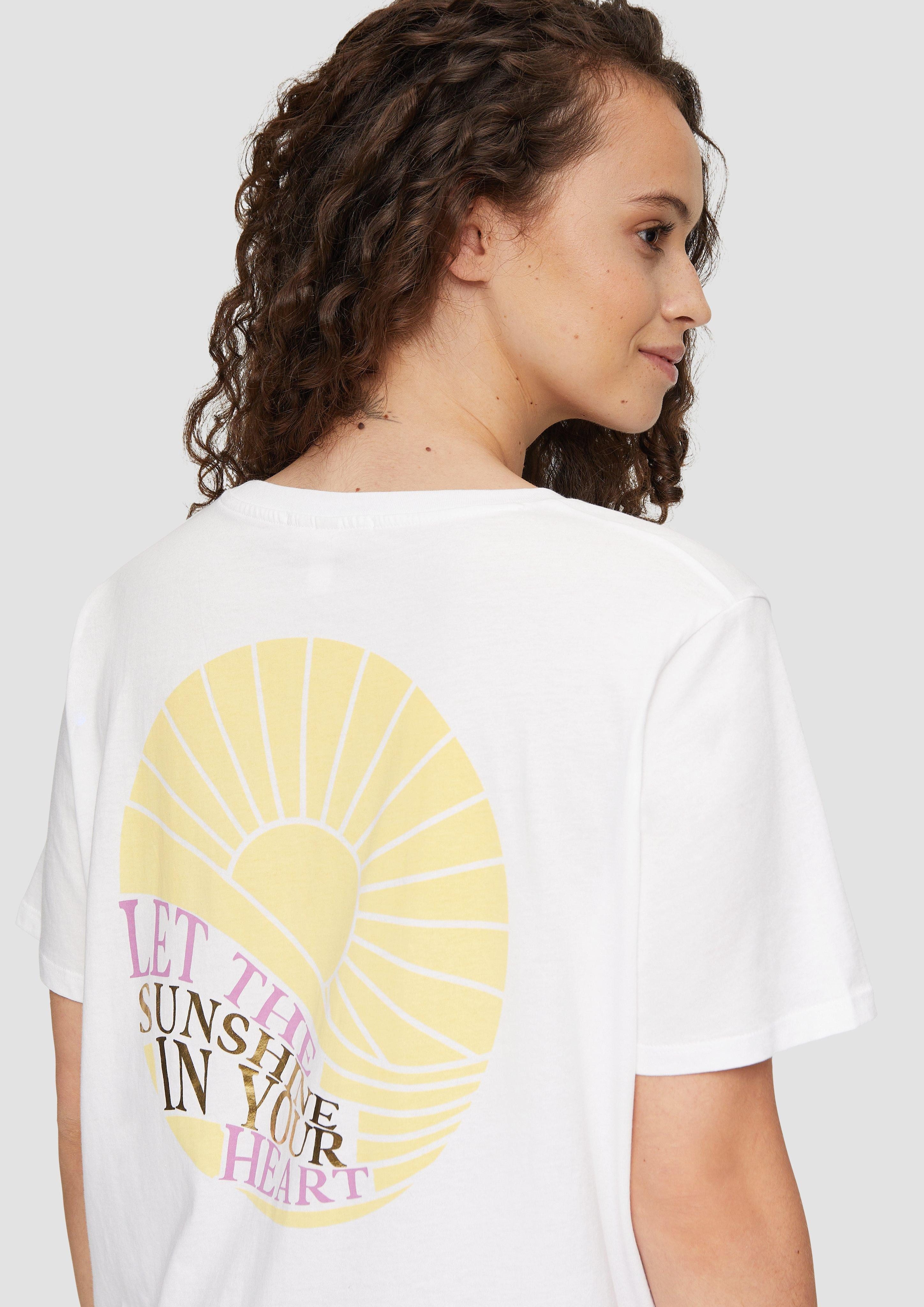 QS Kurzarmshirt T-Shirt aus Baumwolle mit günstig online kaufen