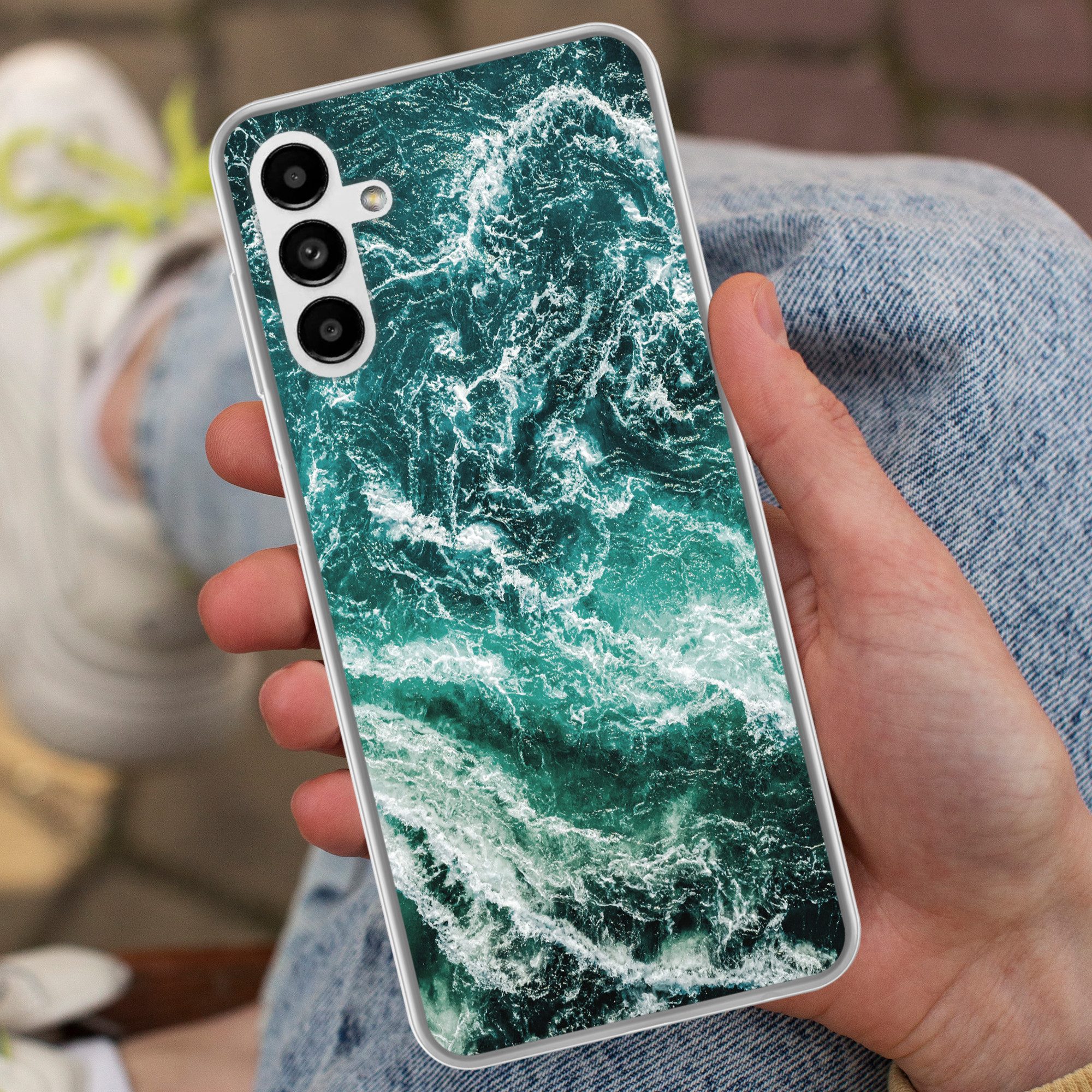 MuchoWow Handyhülle für Samsung Galaxy A04s Marmor - Gemustert - Natursteine, Handy Case, Silikon, Bumper Case Dünn
