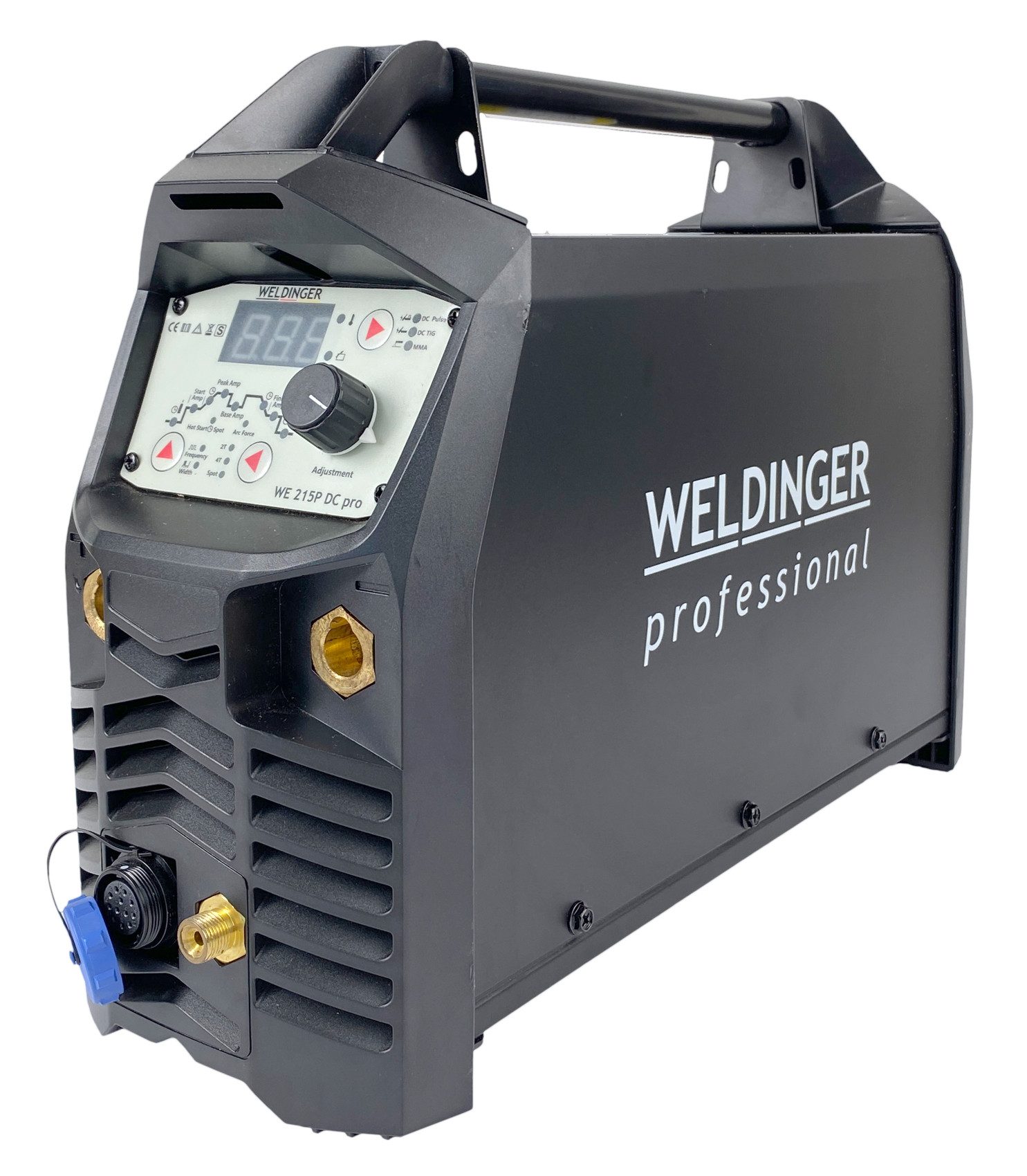WELDINGER Inverterschweißgerät WIG-Schweißinverter WE 215P pro HF Puls Spot MMA profitauglich, 10 - 200 A