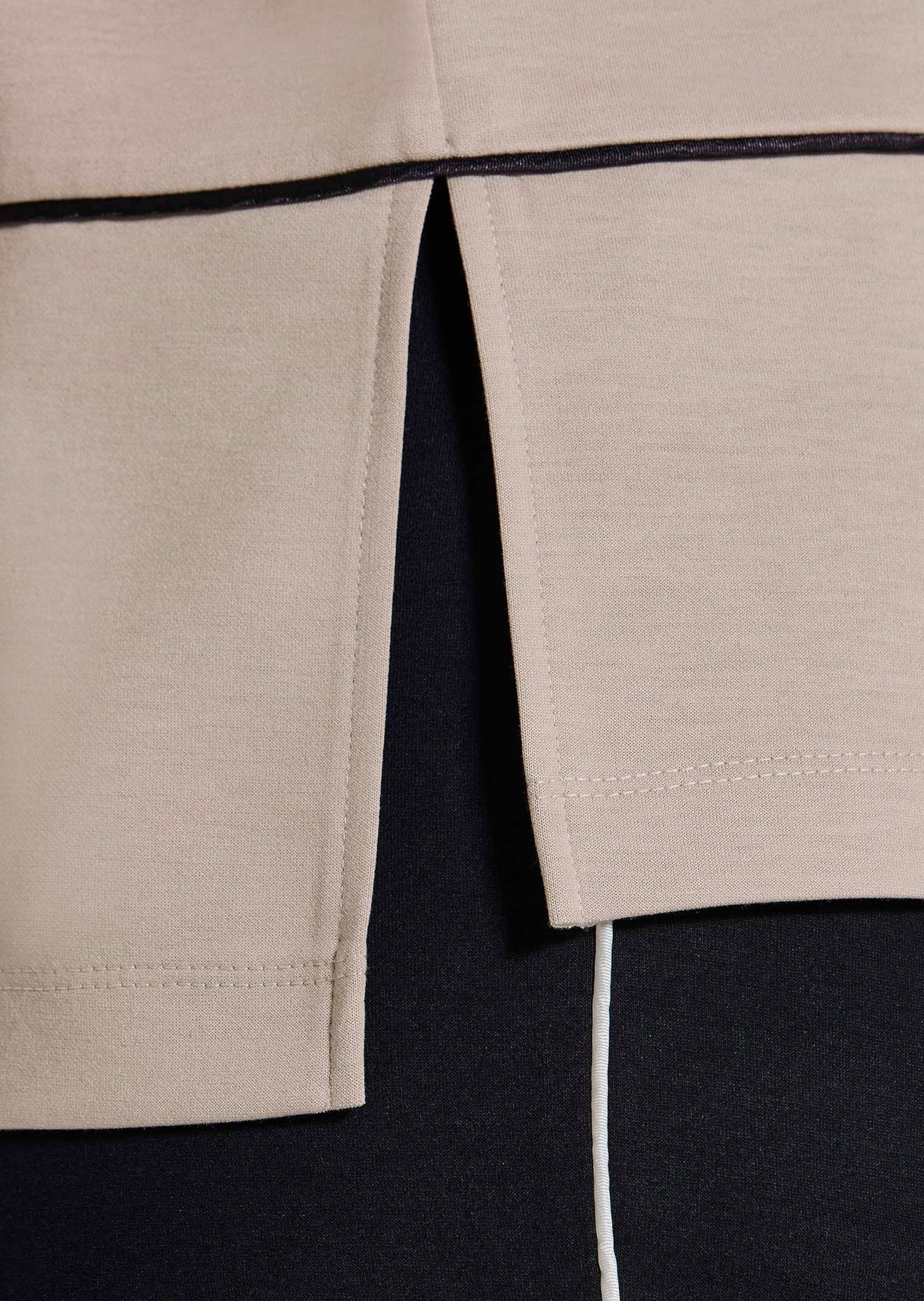 MADELEINE Langarmshirt Sportives Sweatshirt mit Stehkragen Überschnittene Schultern, Kontrastpaspelierung & Seitenschlitze – Bild 4 von 5