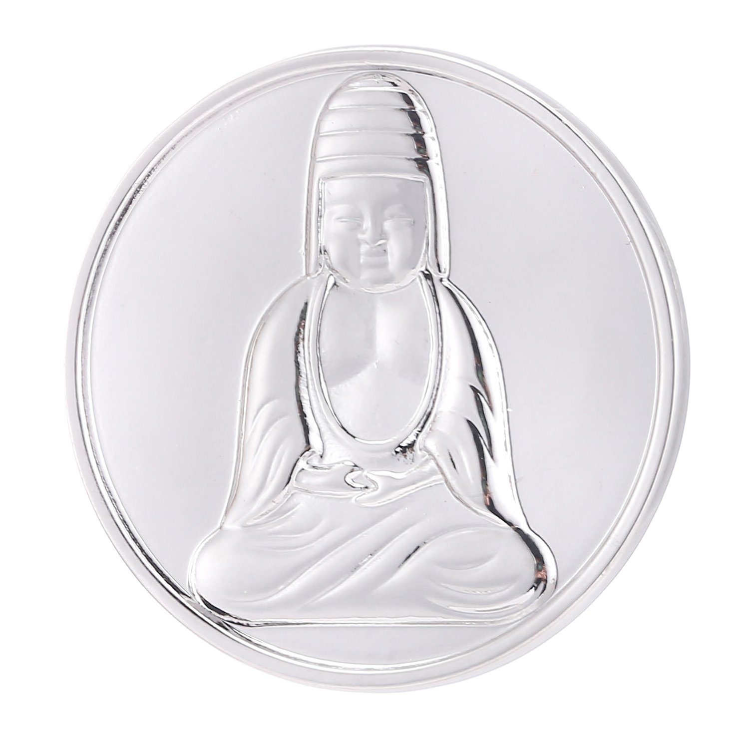 roségold, inkl. cm Halskette Coin Kette Morella austauschbarem Coin, Amulett Samtbeutel silber im 33 Buddha (2-tlg), Anhänger mit roségold mm Kette mit 70