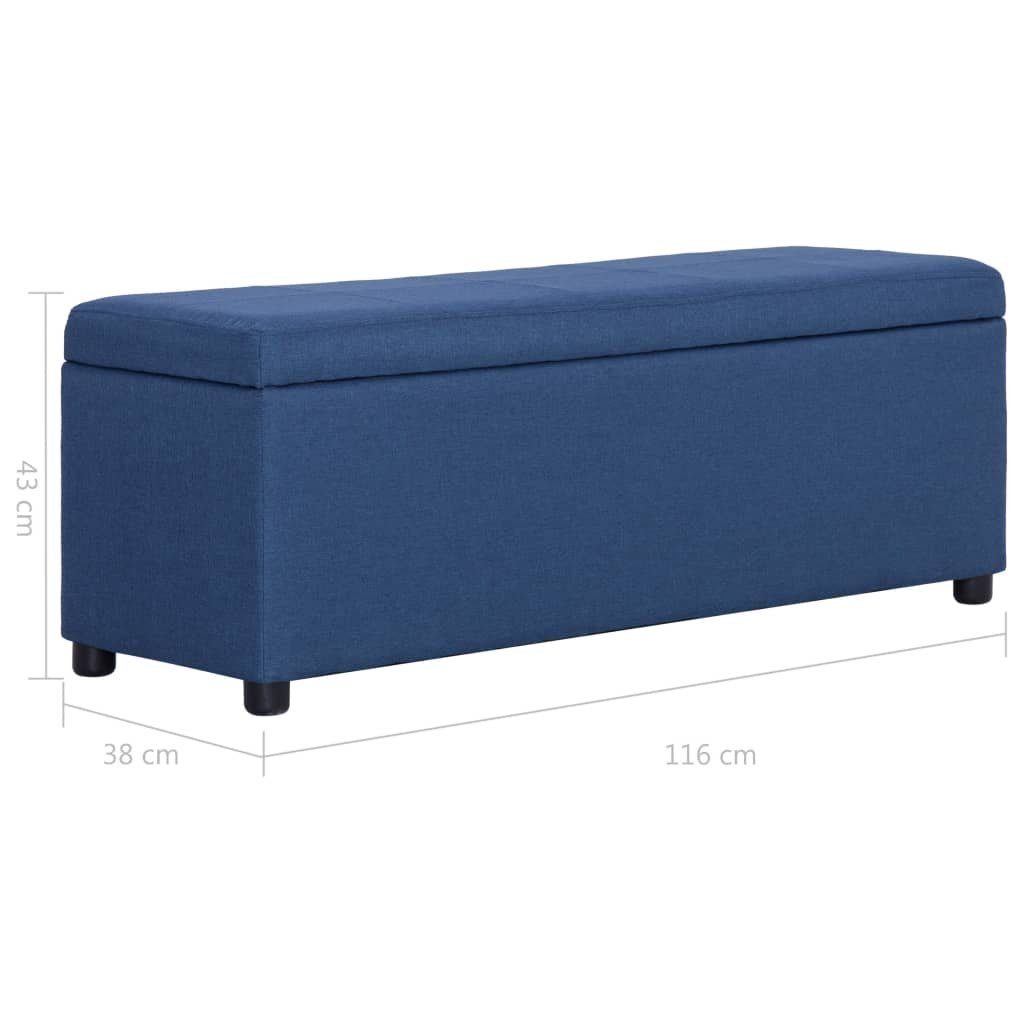 Staufach vidaXL Sitzbank Bank 116 Polyester cm mit Blau