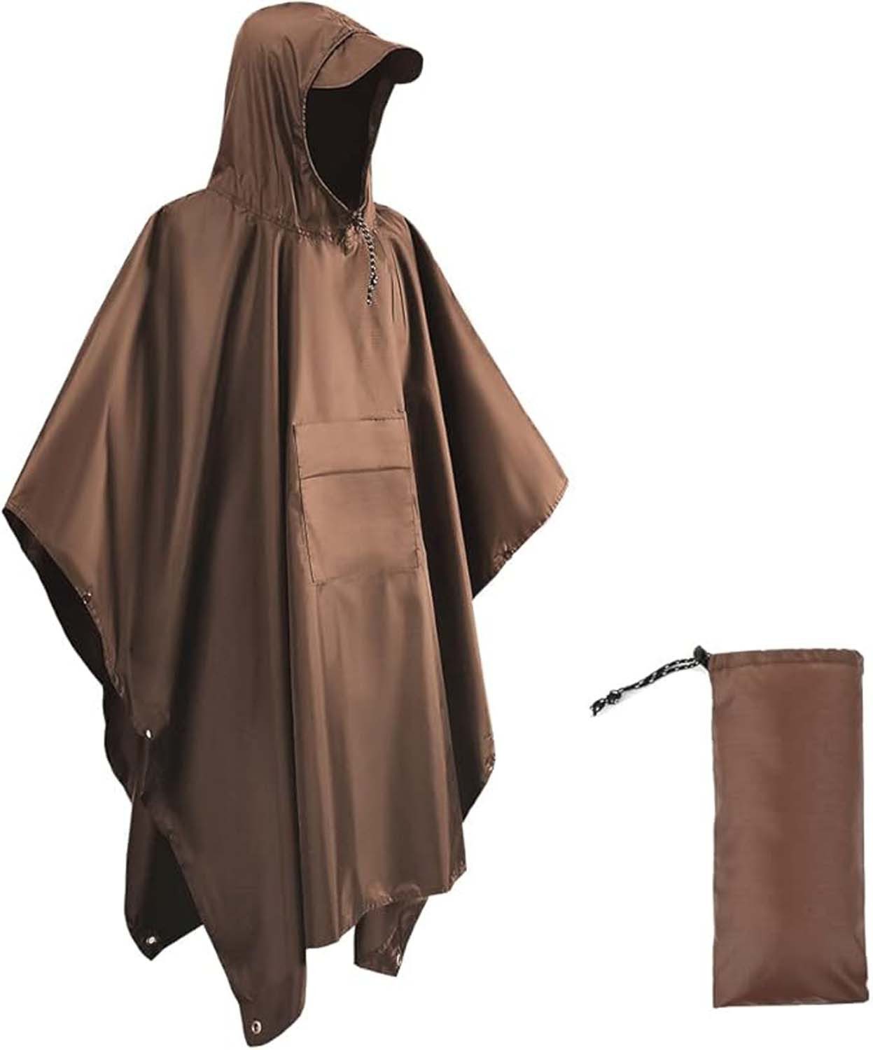 Coonoor Regenjacke Regencape mit Kapuze 3 in 1 Multifunktional Atmungsaktiv