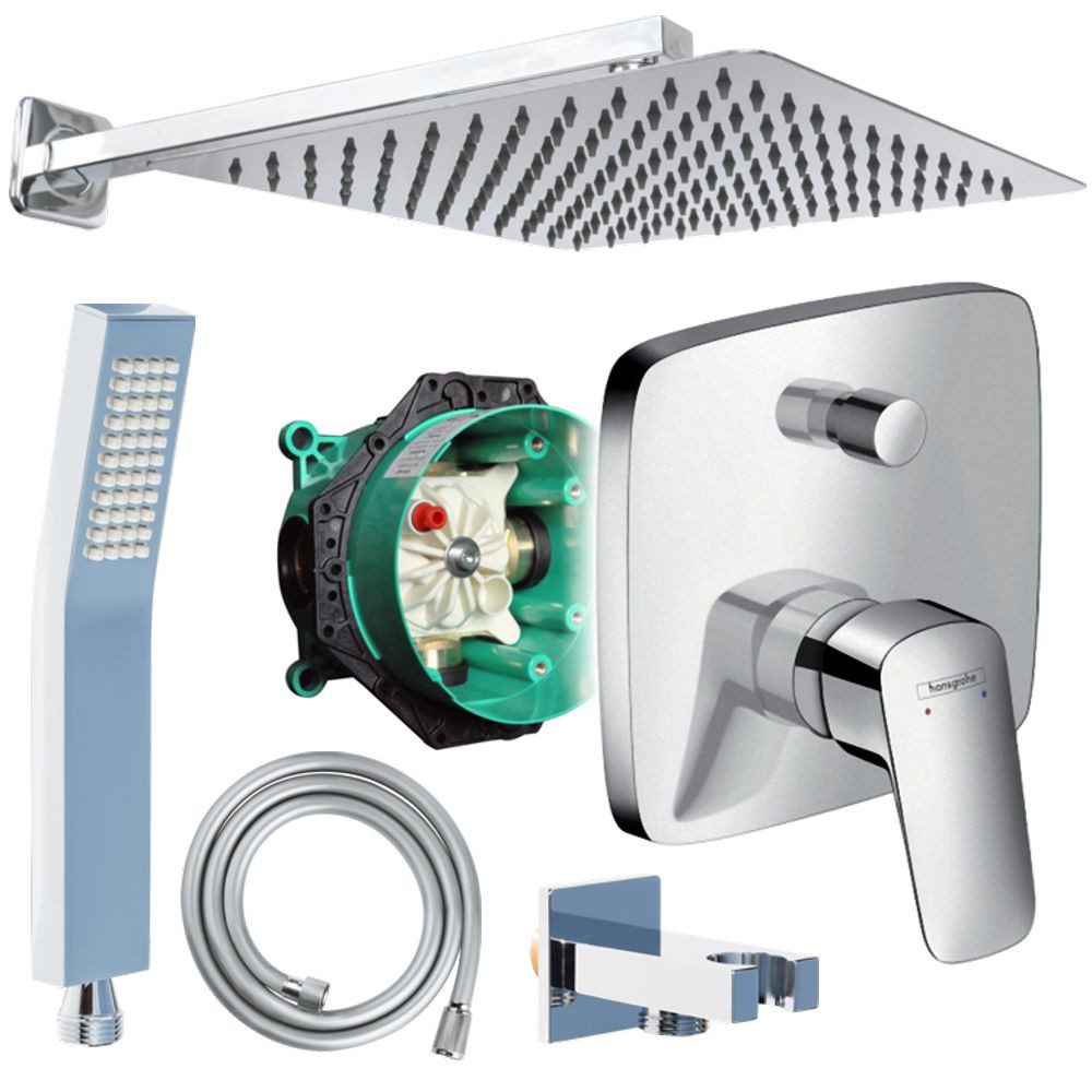Hansgrohe und Jowi Duscharmatur Logis Unterputz Duscharmatur Regendusche Ko günstig online kaufen