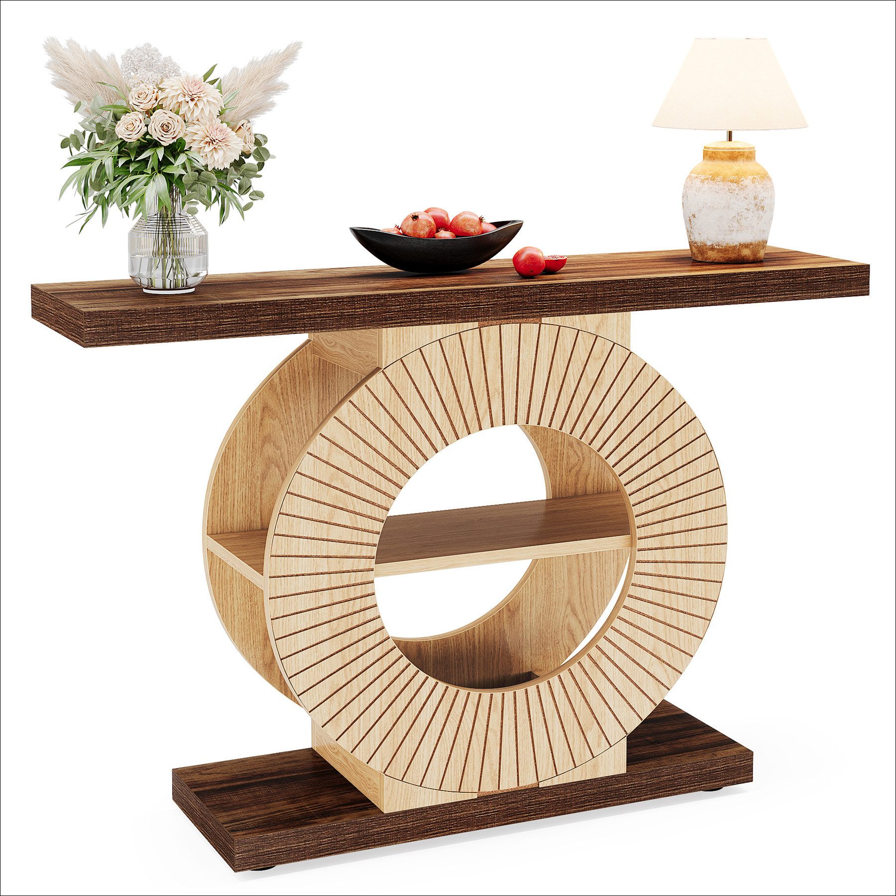 Tribesigns Konsolentisch Flurtisch mit Lagerung, 100 cm Holz Eingangstisch günstig online kaufen