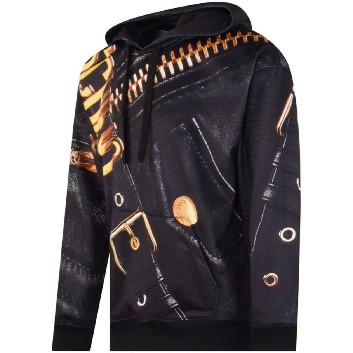 Moschino Hoodie Moschino Herren Pullover, MOSCHINO Macro Biker Zip Pullover Hoodie
