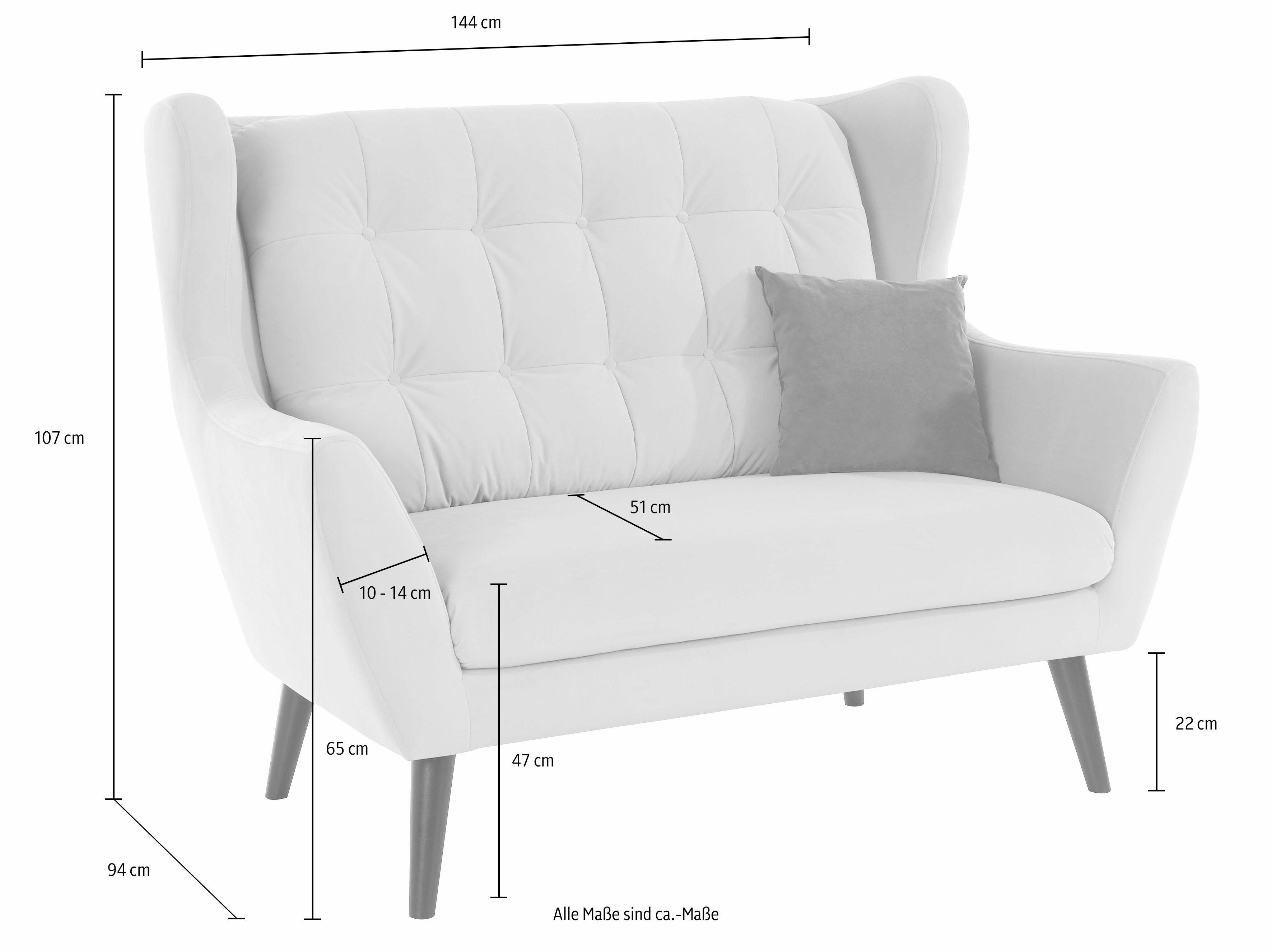 Home affaire 2-Sitzer Hemmink, mit Knopfheftung