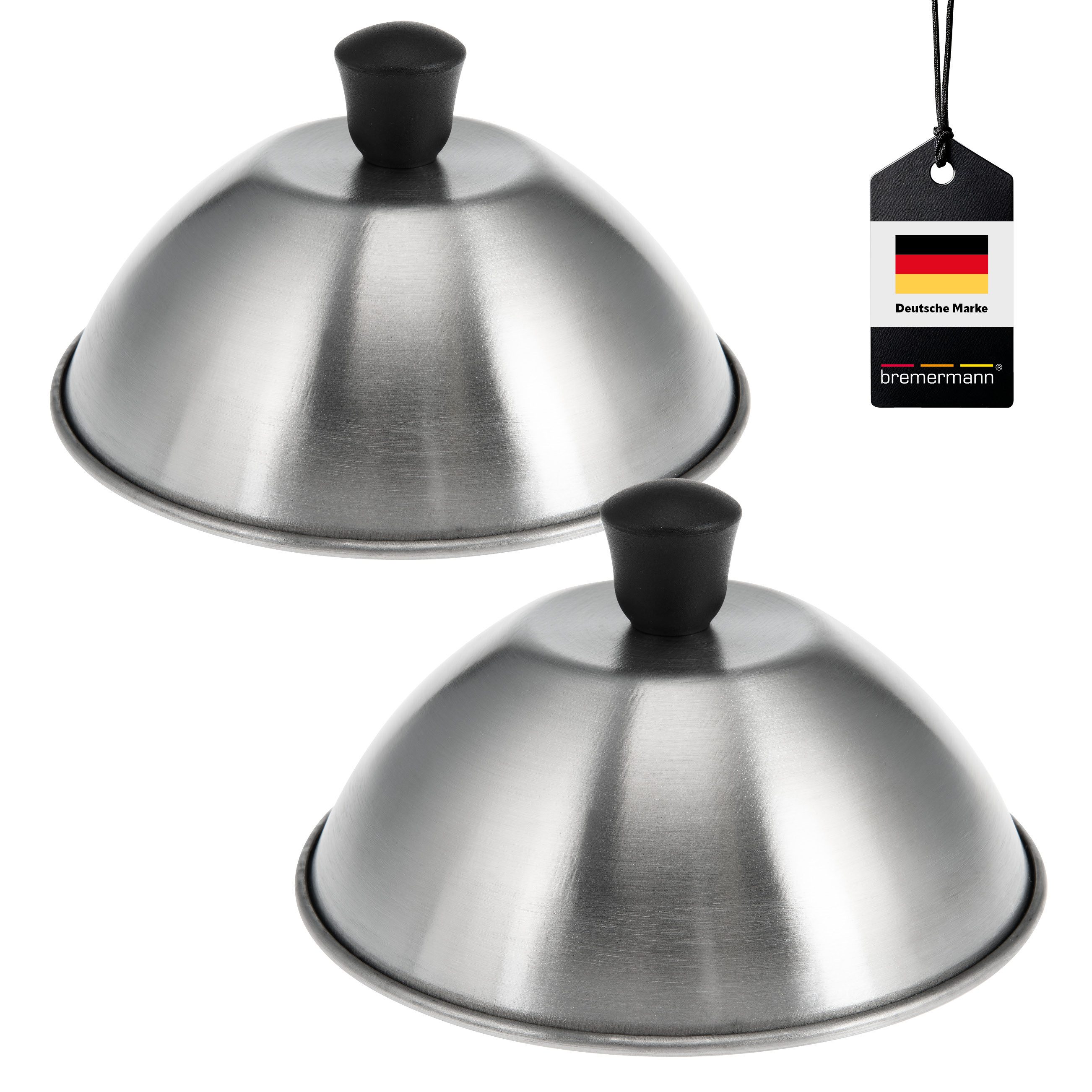 Brathaube Burgerhauben-Set 2er // je 16 cm // Grillhaube Schmelzglocke