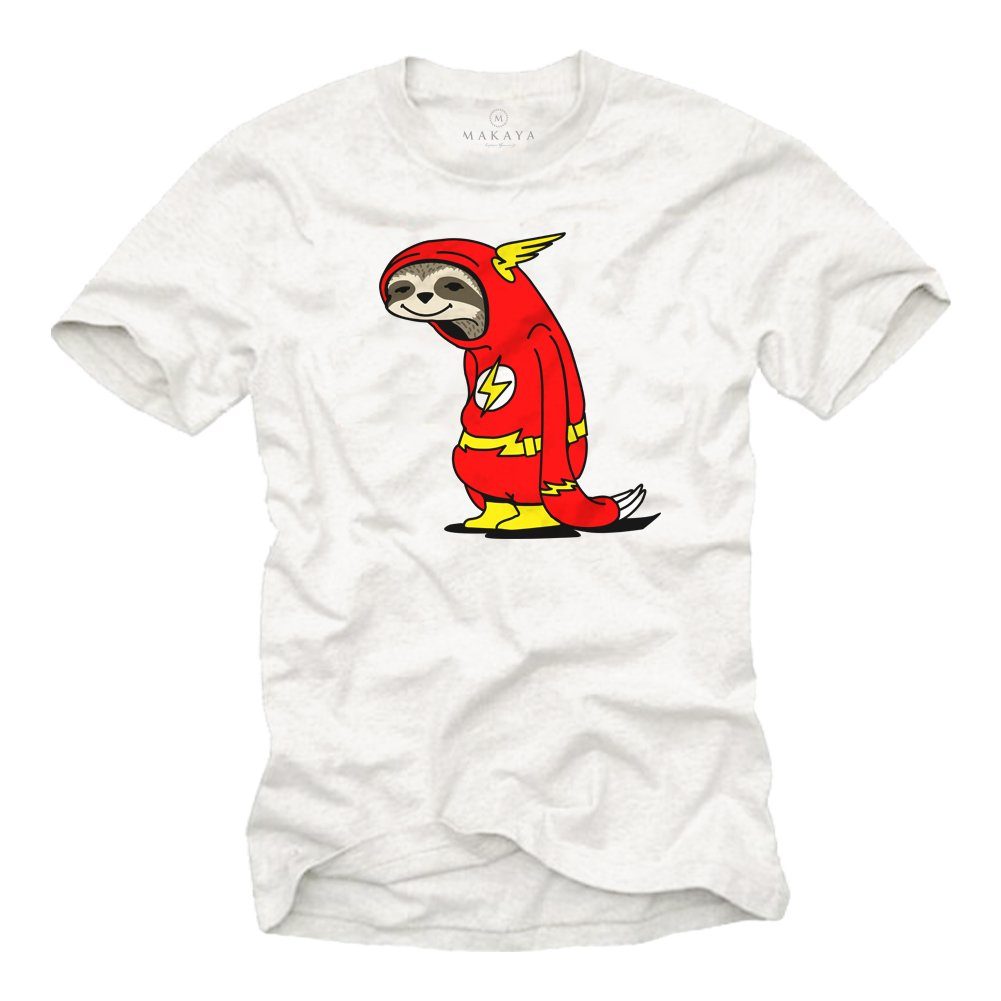 MAKAYA T-Shirt Faultier Männer Lustige Tiermotive Flash Herren Jungs mit Dr günstig online kaufen