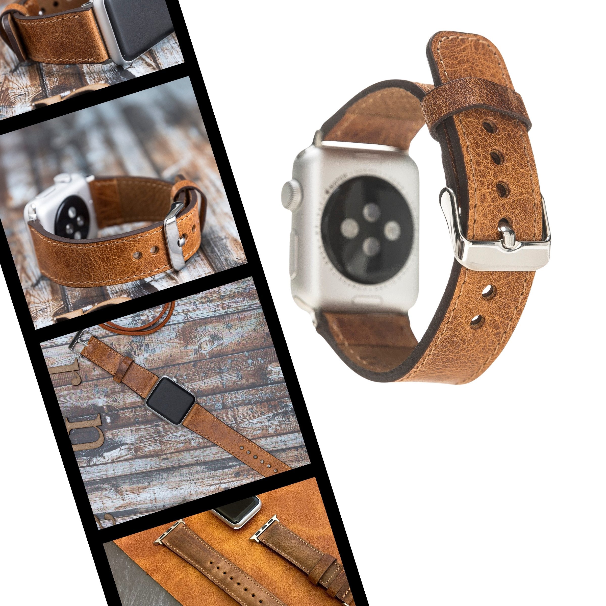 Smartwatch-Armband Apple Watch Band für Series 11/10 / Ultra/9/SE/8-1 Echtleder Armband