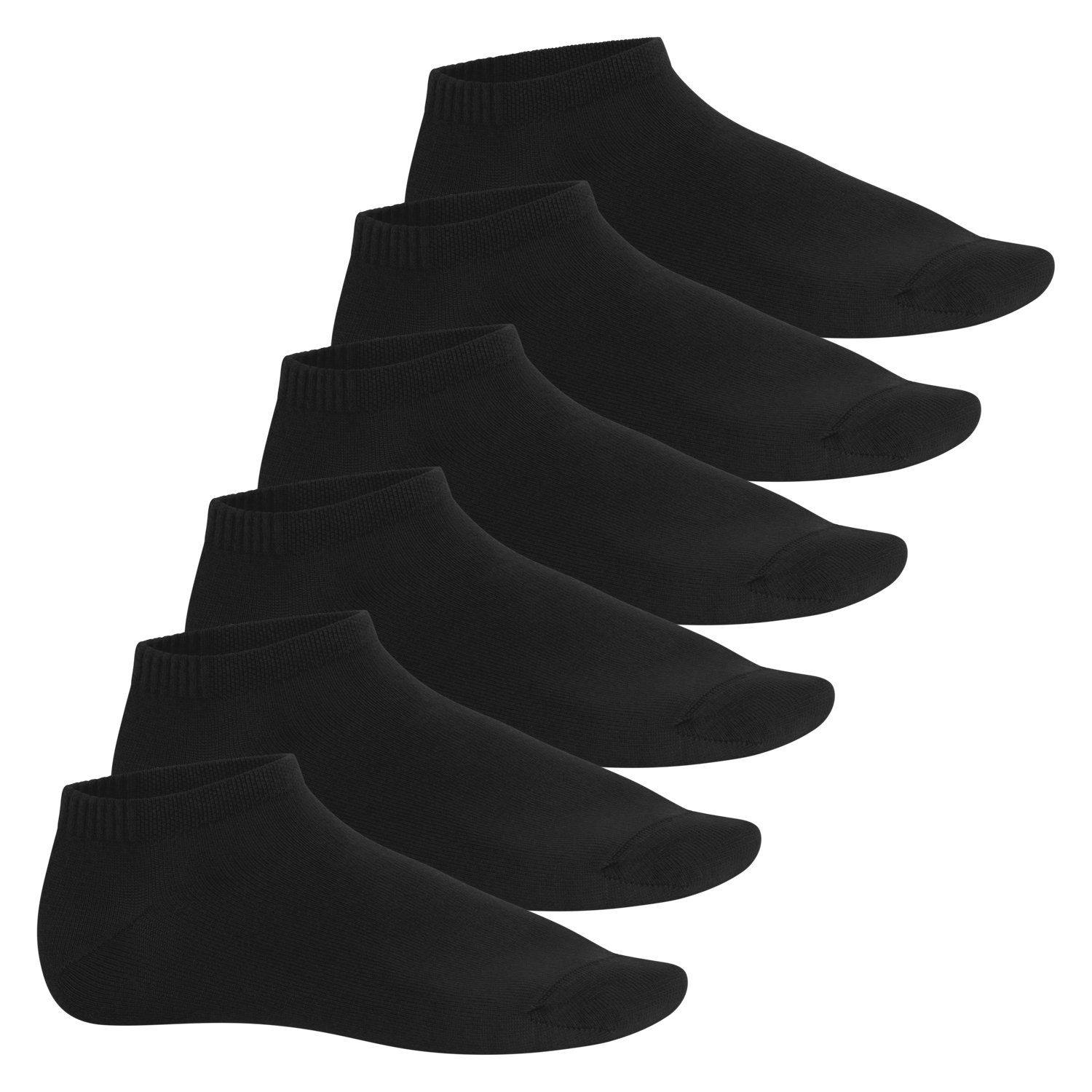 Schwarz Bambus Füßlinge (6 Footstar Sneaker Herren Viskose nachhaltige Paar) Socken