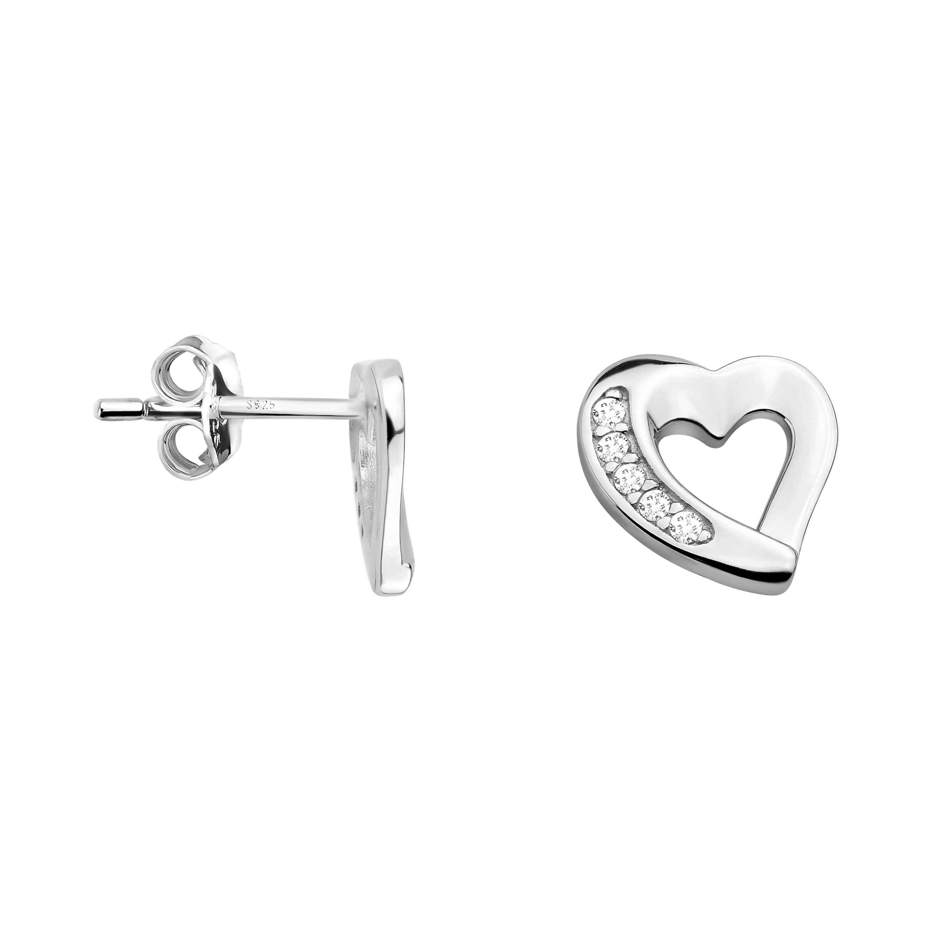 SOFIA MILANI Ohrringe 925 Silber – Herz Kleeblatt Ohrstecker Für Damen