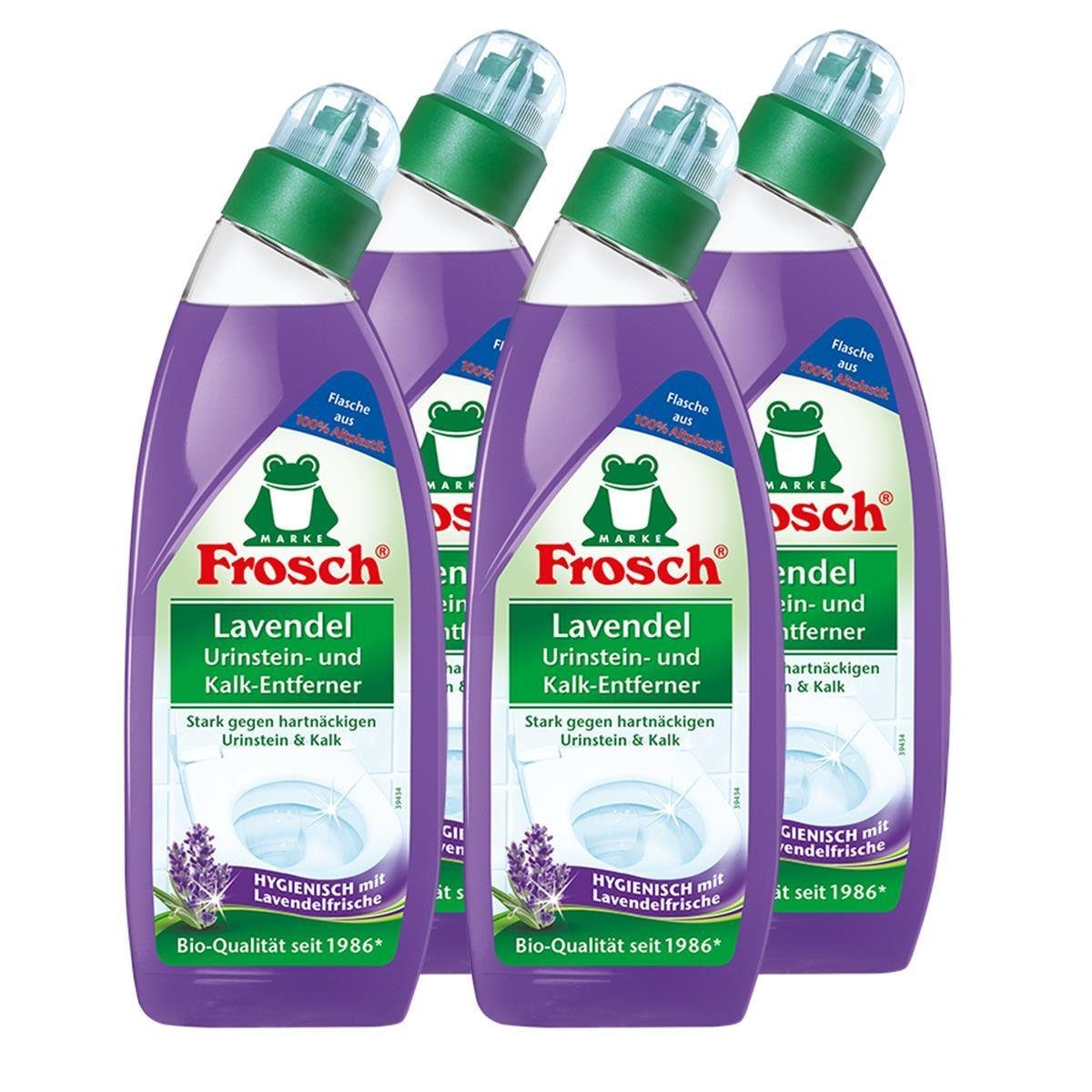 FROSCH 4x Frosch Lavendel Urinstein- und 750 ml - m WC-Reiniger Hygienisch Kalk-Entferner