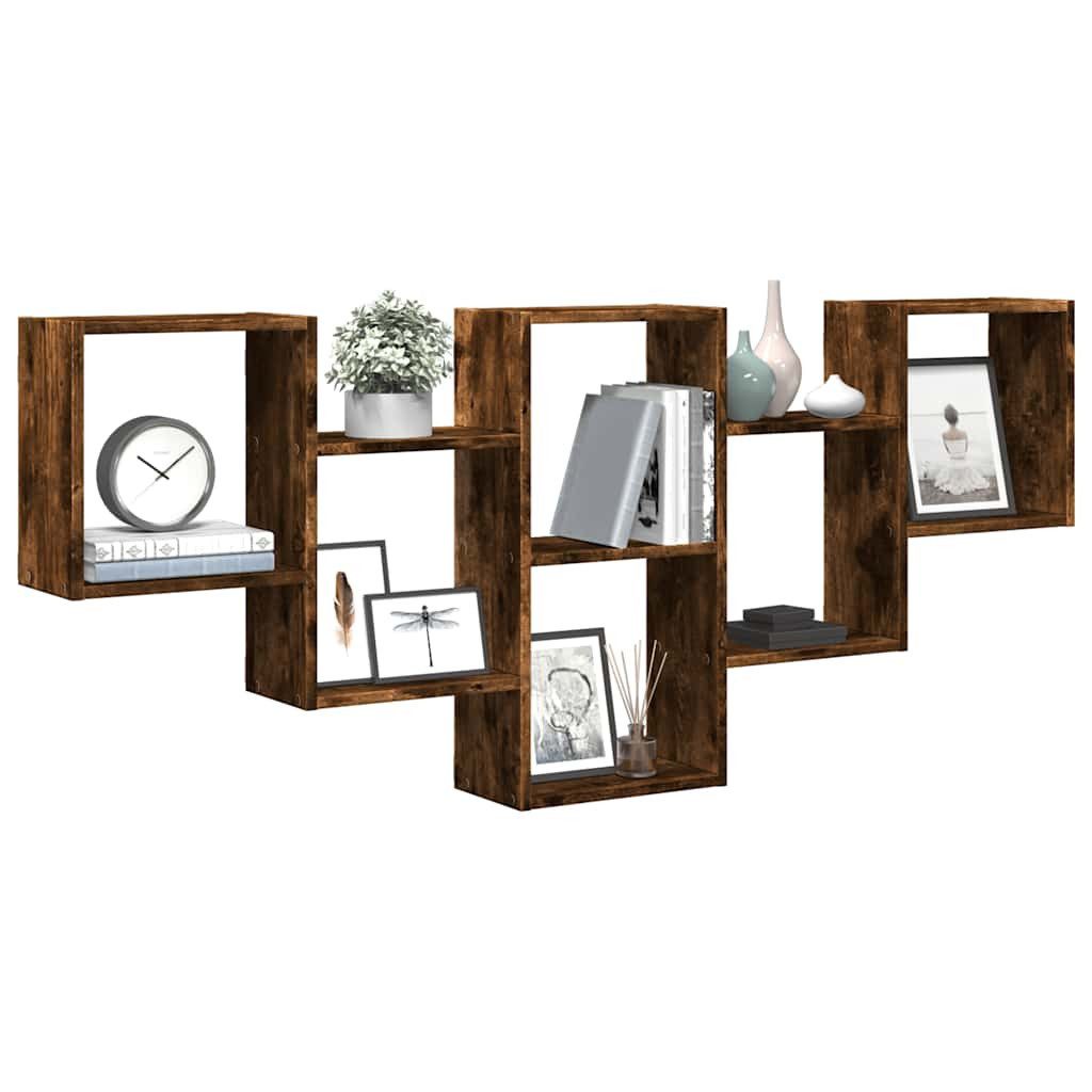 vidaXL Regal Wandregal Räuchereiche 159x18x66 cm Holzwerkstoff, 1-tlg. günstig online kaufen