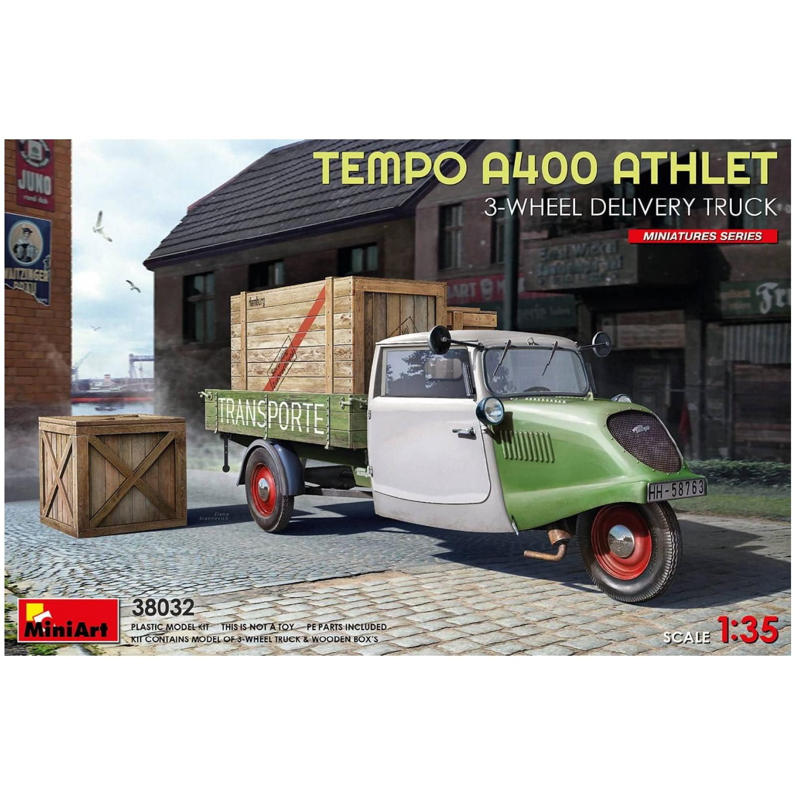 MiniArt Modellbausatz Tempo A400 Athlet 3-Wheel Delivery Truck / 1:35, Maßstab 1:35