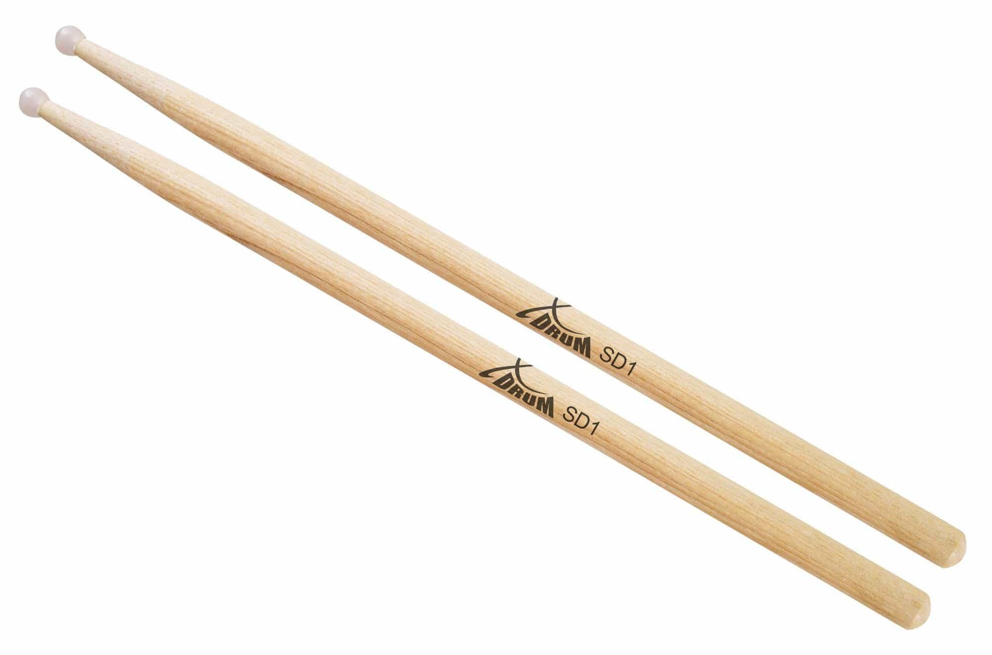 XDrum Schlagzeug SD1 Hickory Drumsticks Nylon Tip, Spitze: Nylon, rund