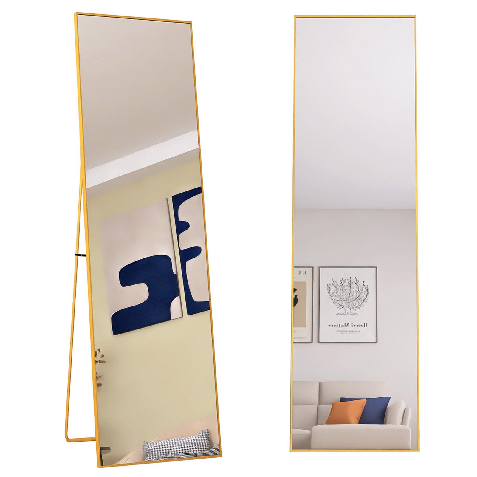 FUROKOY Ganzkörperspiegel Standspiegel mit Ständer, Metallrahmen (Garderobe günstig online kaufen