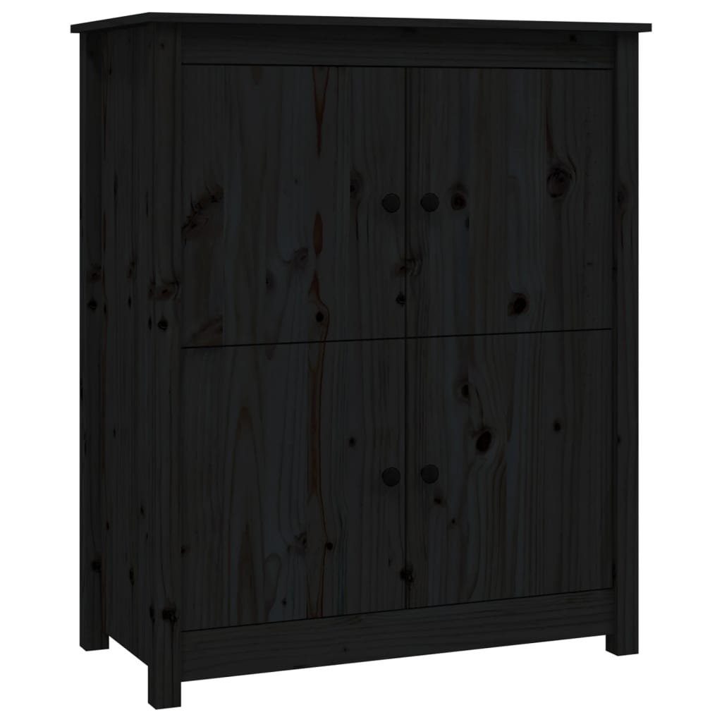 furnicato Sideboard Schwarz 83x41,5x100 cm Massivholz Kiefer (1 St)