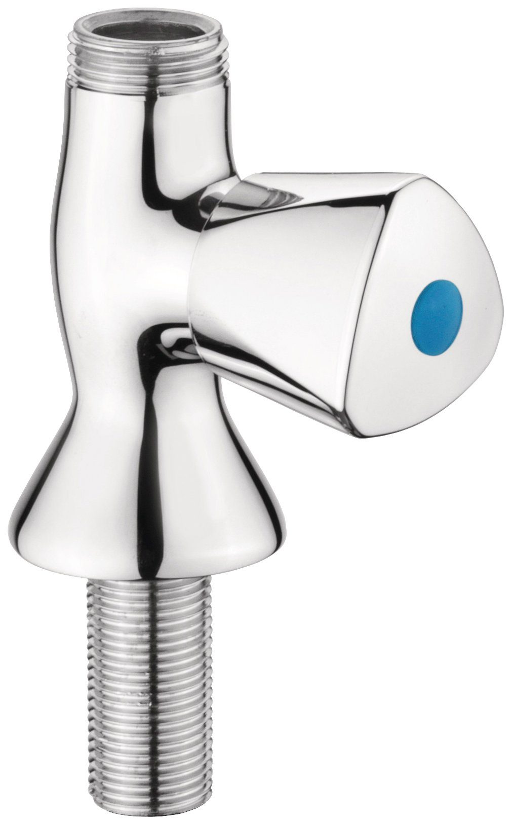 CORNAT Standventil "Lisa" Verchromter Messingkörper -Standmontage in Gäste-WC & Keller Geräuscharmer Luftsprudle / Kaltwasserhahn/ Wandarmatur/ Hoher Auslauf