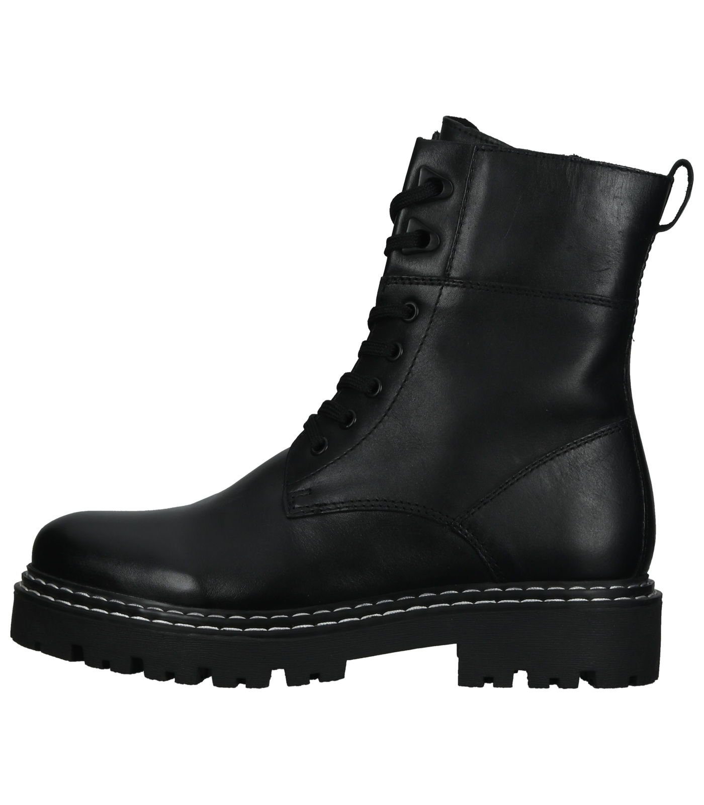 TOZZI Schnürstiefelette Leder Stiefelette Weiß Schwarz MARCO