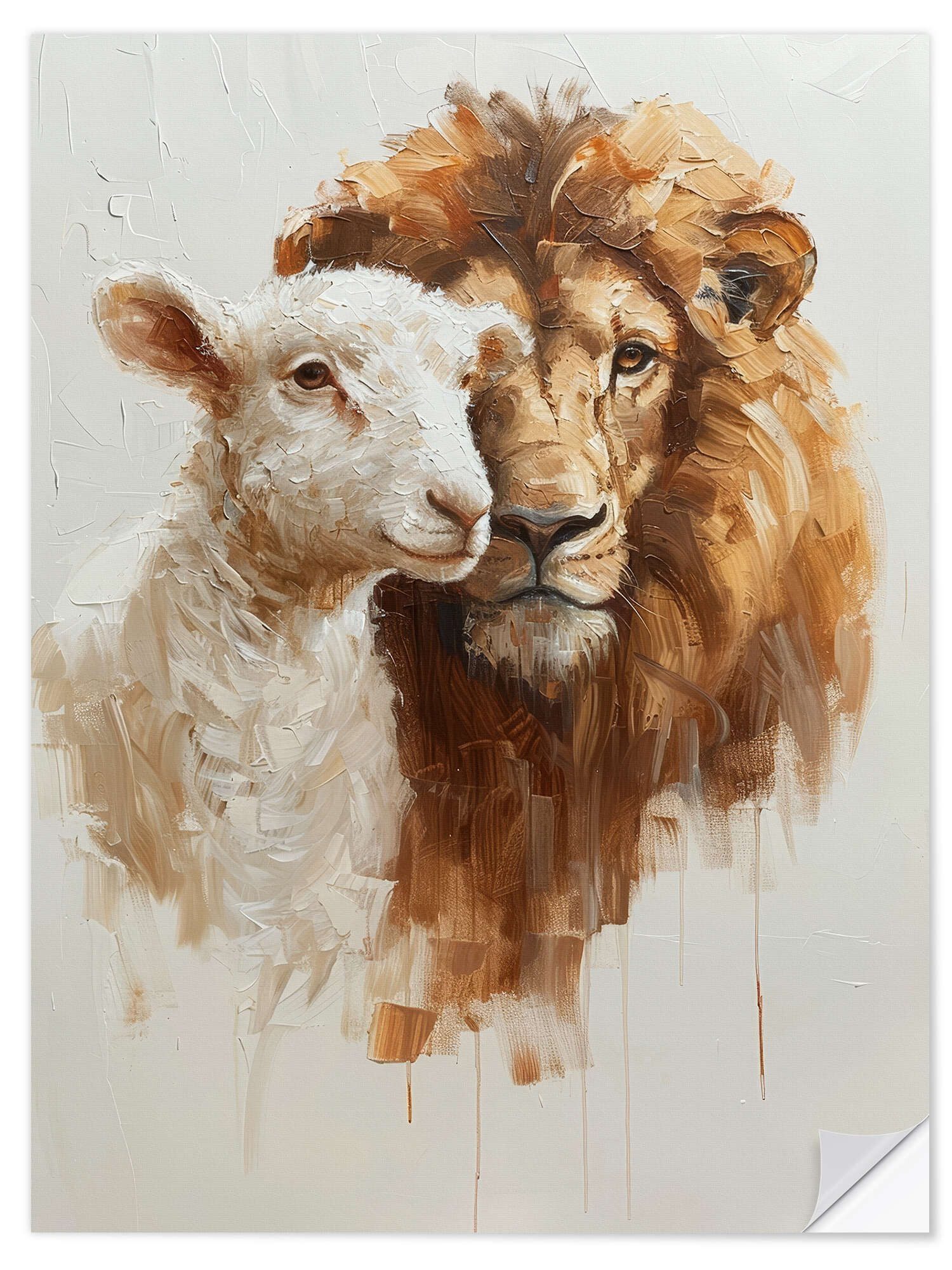 Posterlounge Wandbild Löwe und Lamm, DejaReve, günstig online kaufen