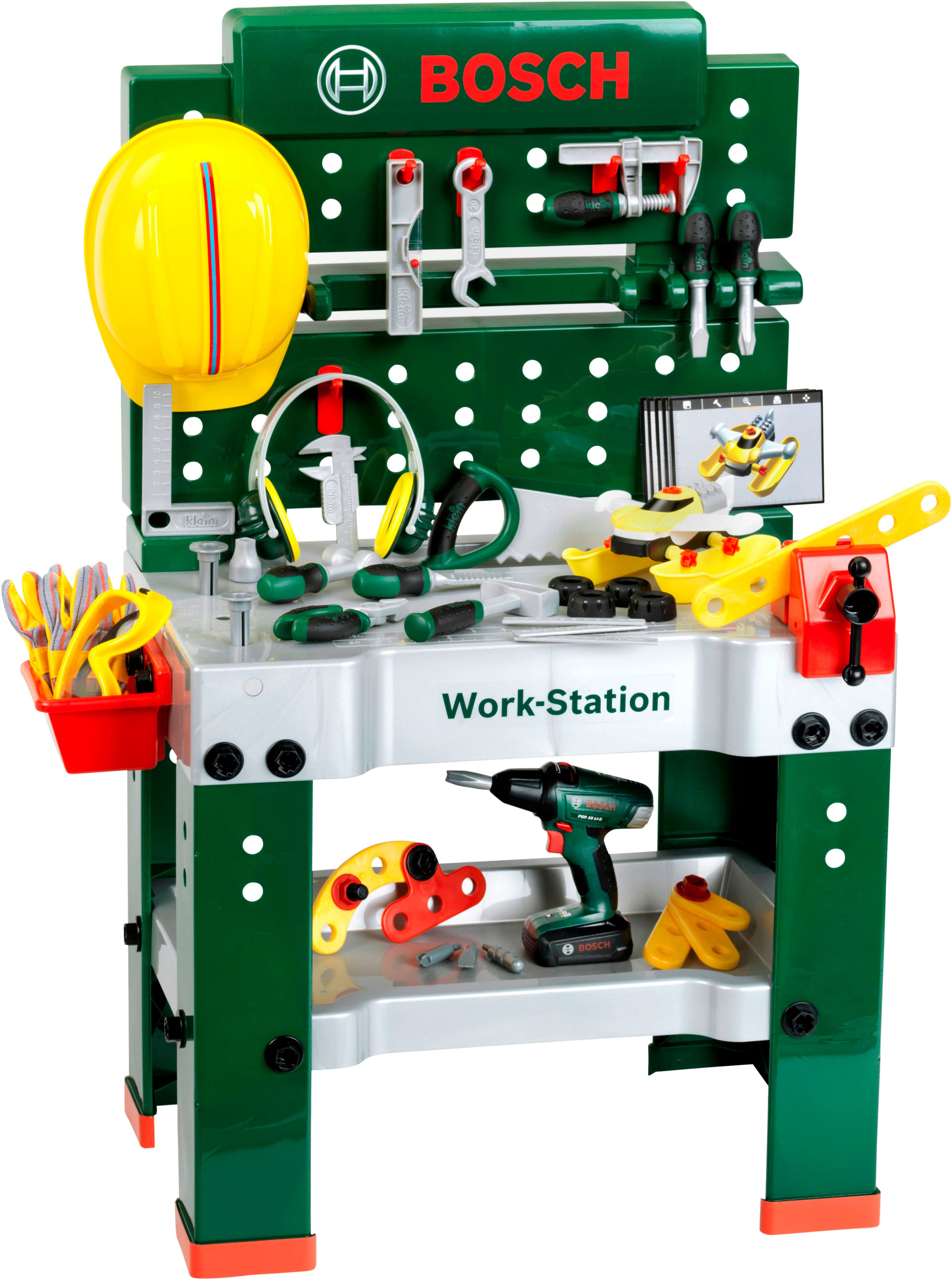 Klein Spielwerkbank BOSCH-Workstation Mega, mit Handwerker Set, mit BOSCH A günstig online kaufen