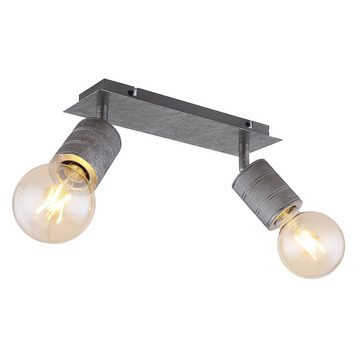etc-shop LED Deckenspot, Leuchtmittel nicht inklusive, Deckenleuchte Spotlampe Spotleuchte 2 Flammig Metall antik