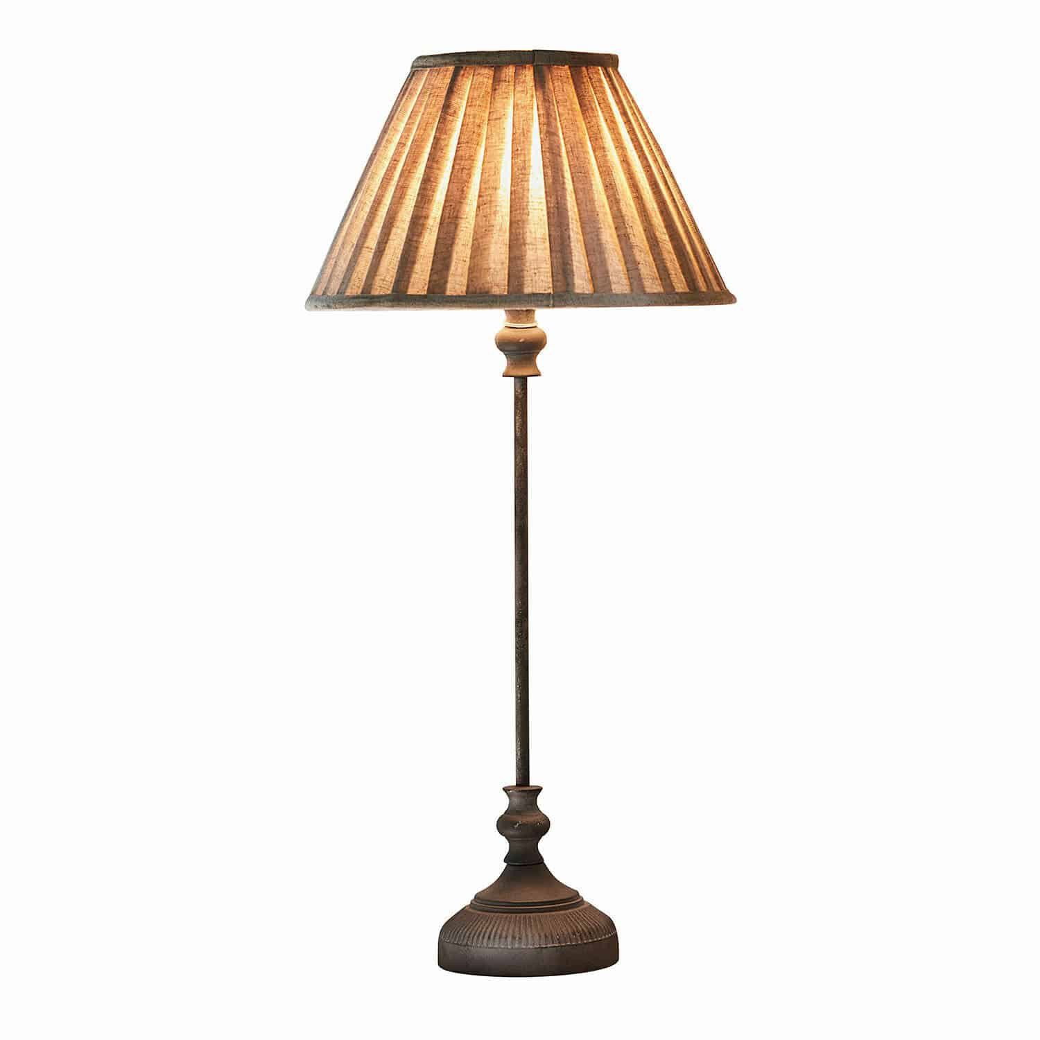 Mirabeau Tischleuchte Tischlampe Ponsardin antikgrau/leinen