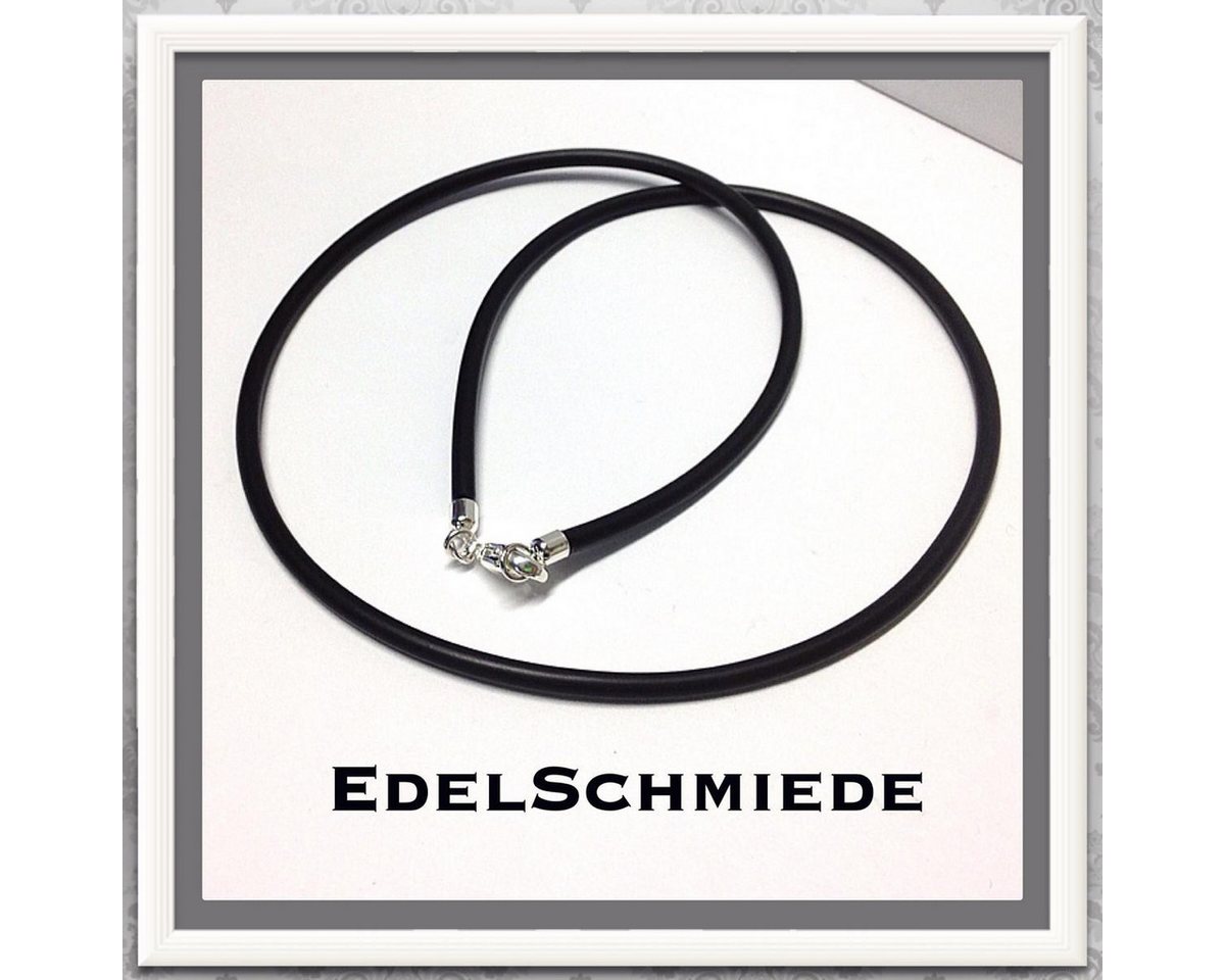 Thumbnail - Edelschmiede925 Kautschukband Kautschukband (3mm) schwarz 925 Silber 50 cm