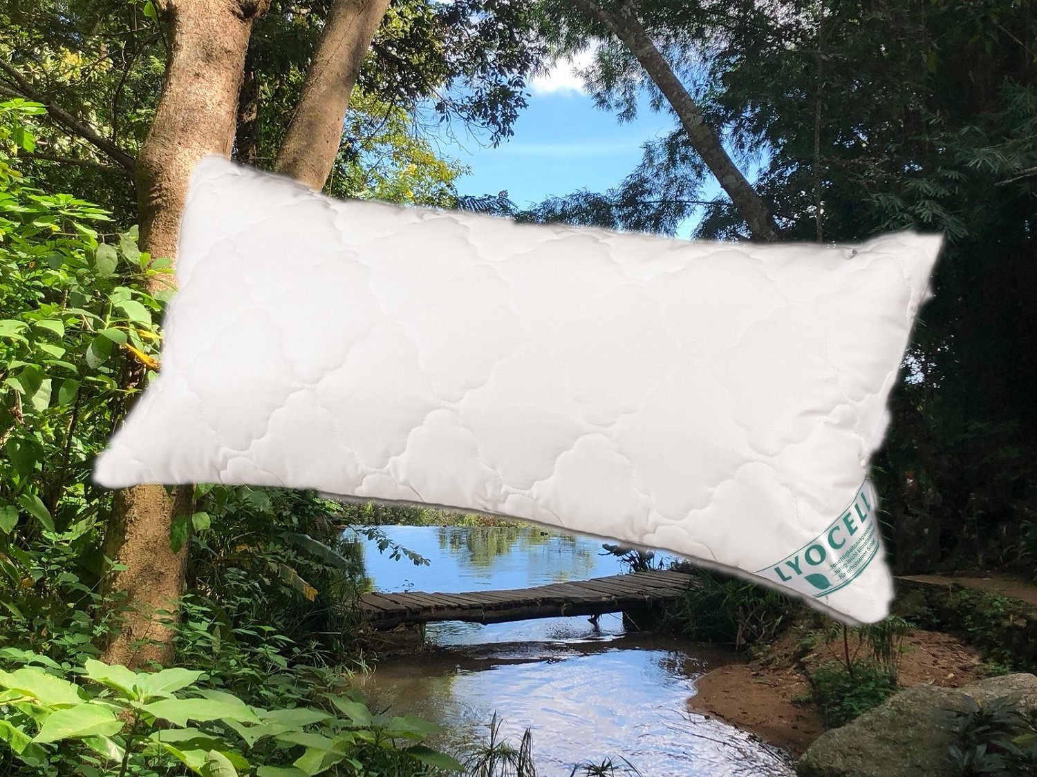 Bach's Bettenwelt Kopfkissen Lyocell/Tencel Kissen 40x60 cm optimale Klimaregulierung, Seitenschläfer, Rückenschläfer, mit Innenkissen, Höhe verstellbar