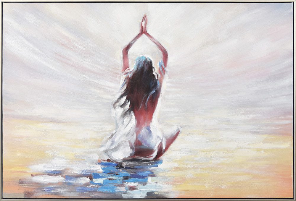 ArtUniverse Gemälde Leinwandbild Yoga am Strand 122x82 cm, Menschenmotiv