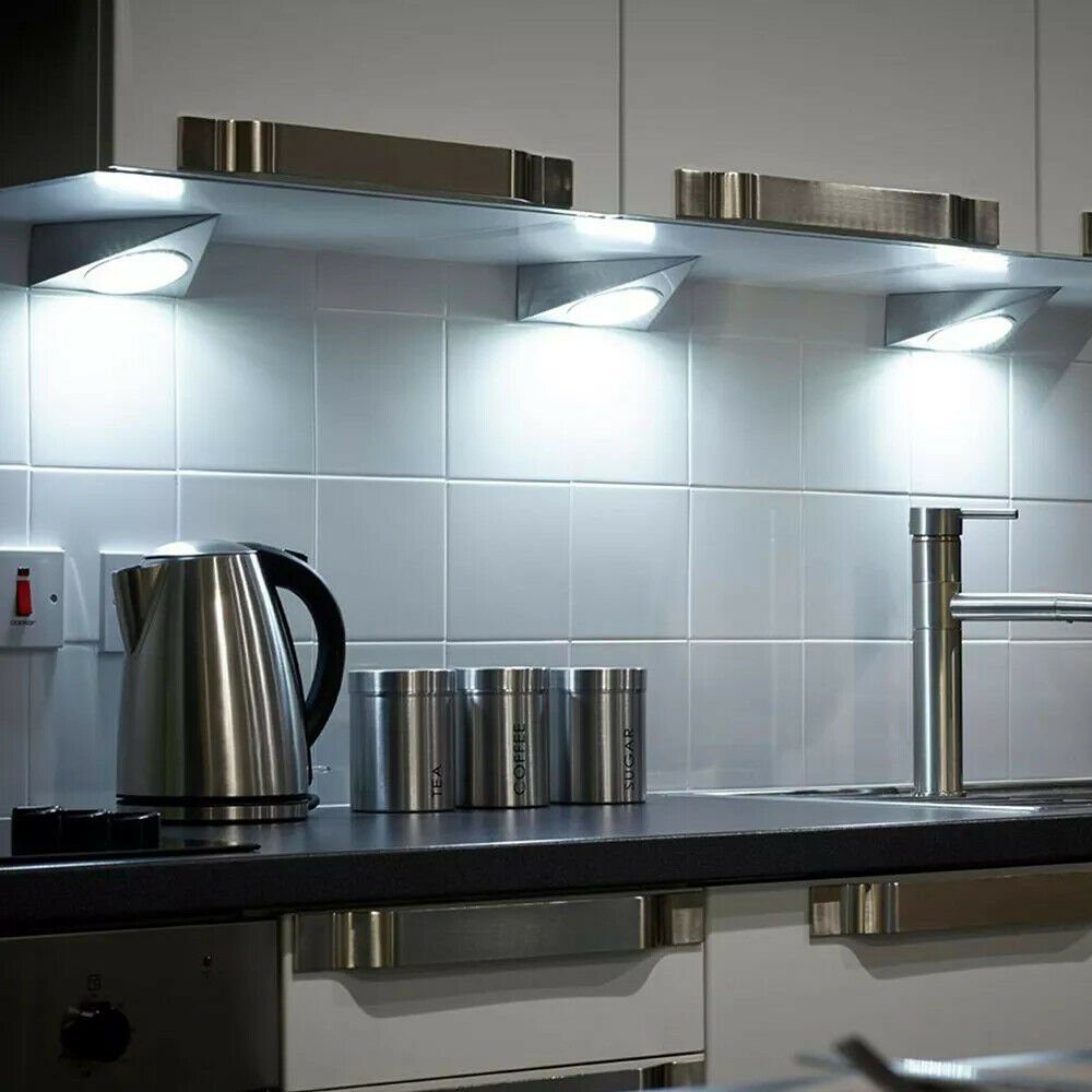 Schalter Küchenleuchte integriert, Einbauleuchten, fest 6000-6500K Tageslichtweiß, mit LED Unterbauleuchte, LETGOSPT 3 2 x Küchen-Unterbau-Leuchten Unterbauleuchte Watt ink LED Lampe Modul, 3 Einbaustrahler, LED LED